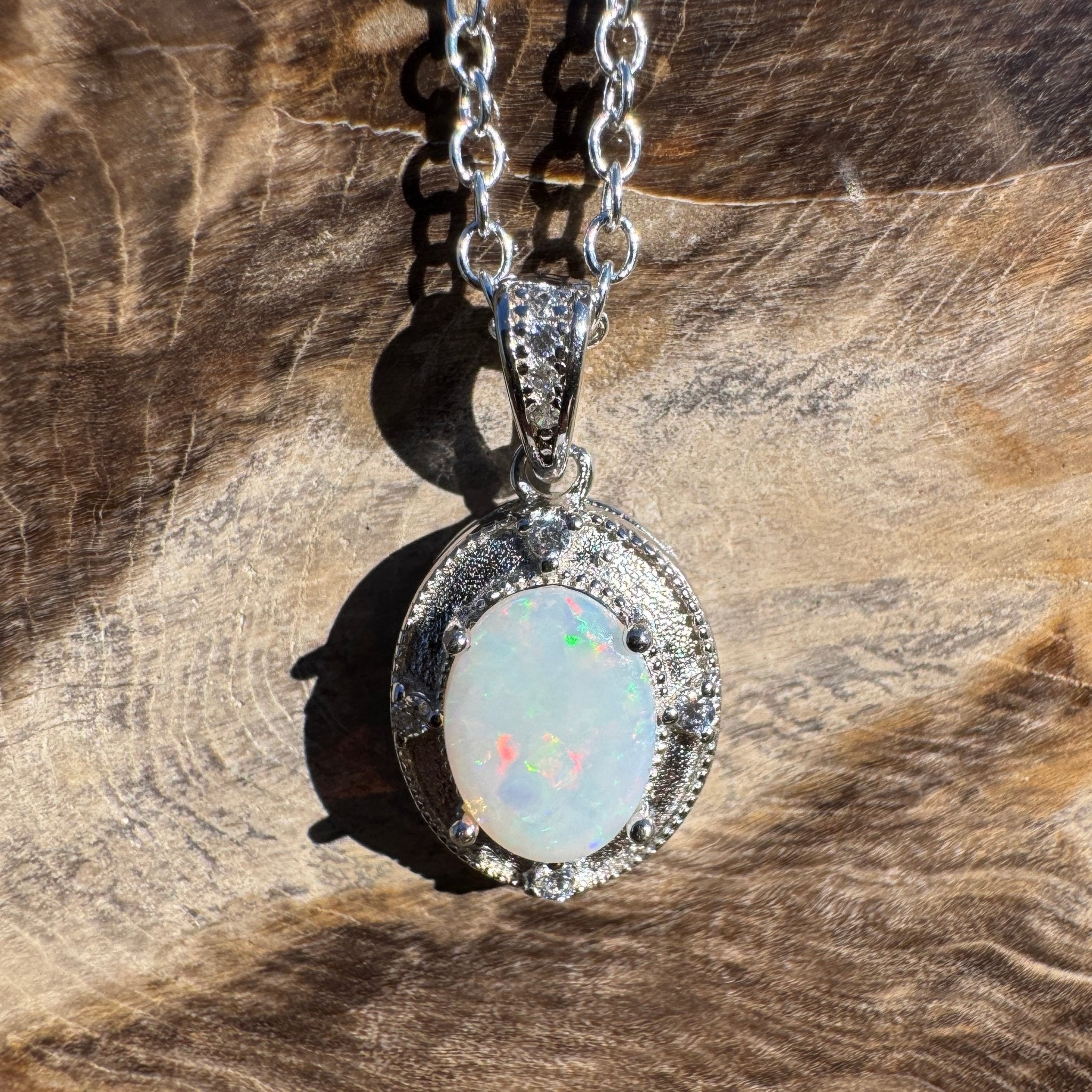 0.9ct Coober Pedy Opal Pendant Necklace ~ 'Budderoo Glow' | 925 Sterling Silver | Solid Australian Opal