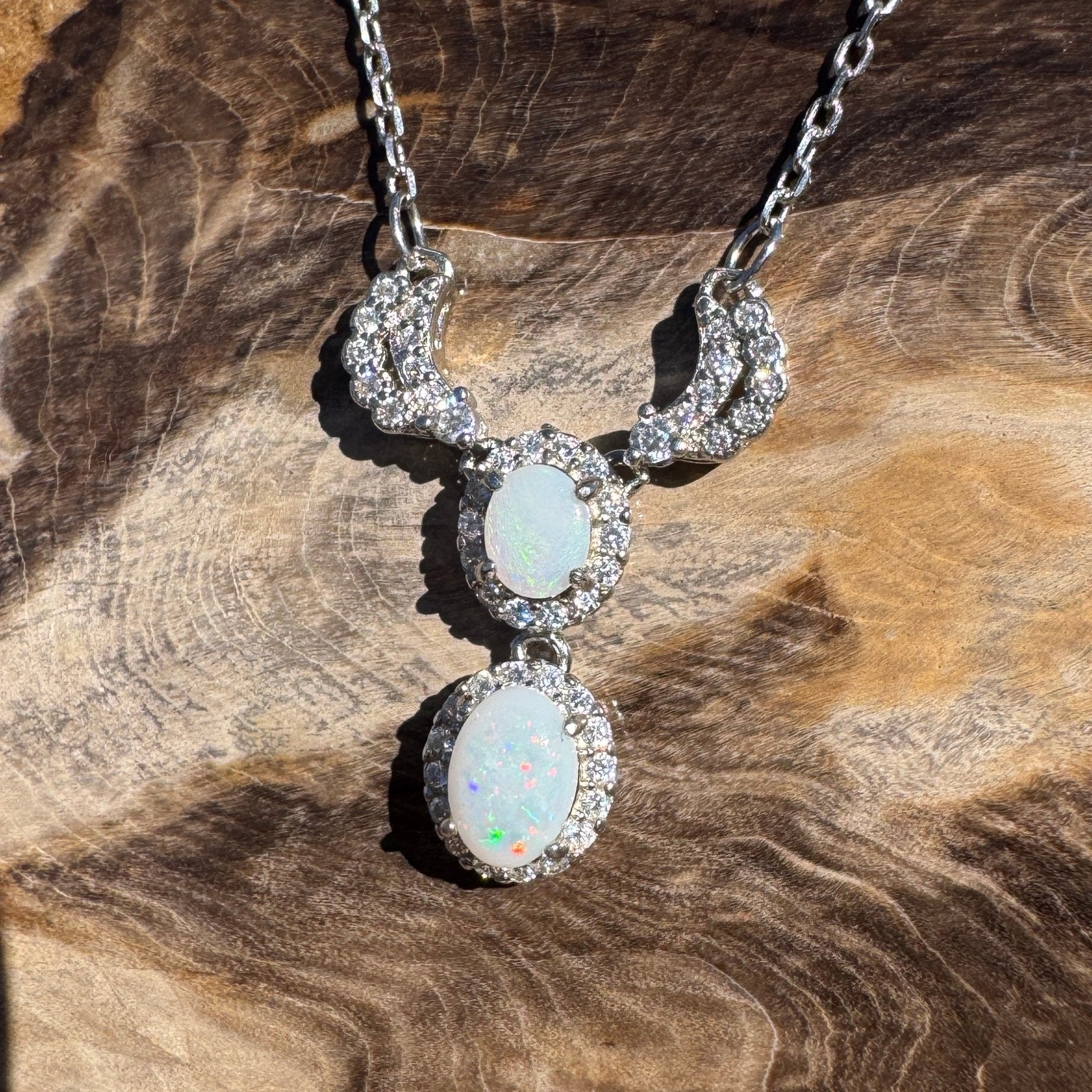 0.9ct Coober Pedy Opal Pendant Necklace ~ 'Karijini Glow' | 925 Sterling Silver | Solid Australian Opal
