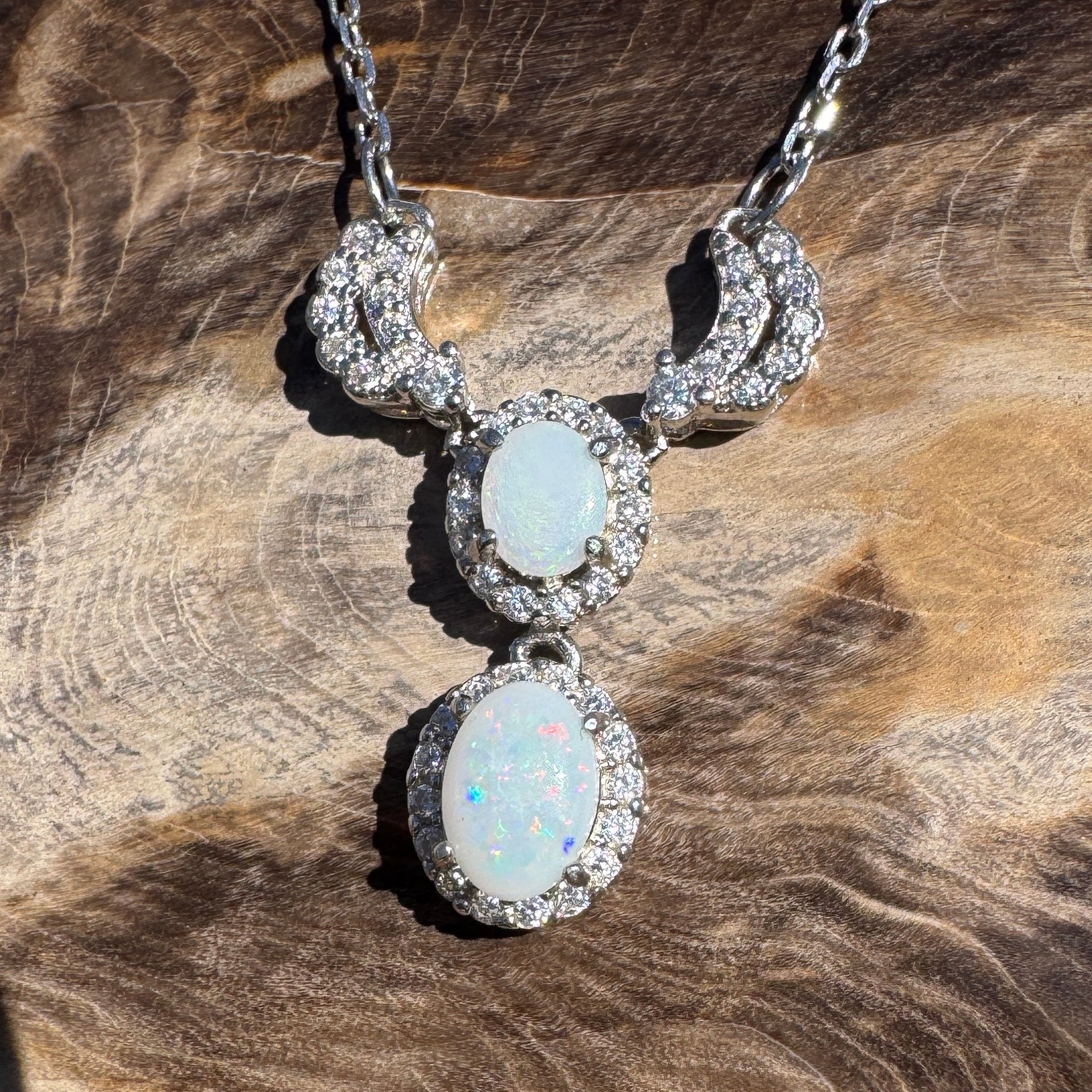 0.9ct Coober Pedy Opal Pendant Necklace ~ 'Karijini Glow' | 925 Sterling Silver | Solid Australian Opal