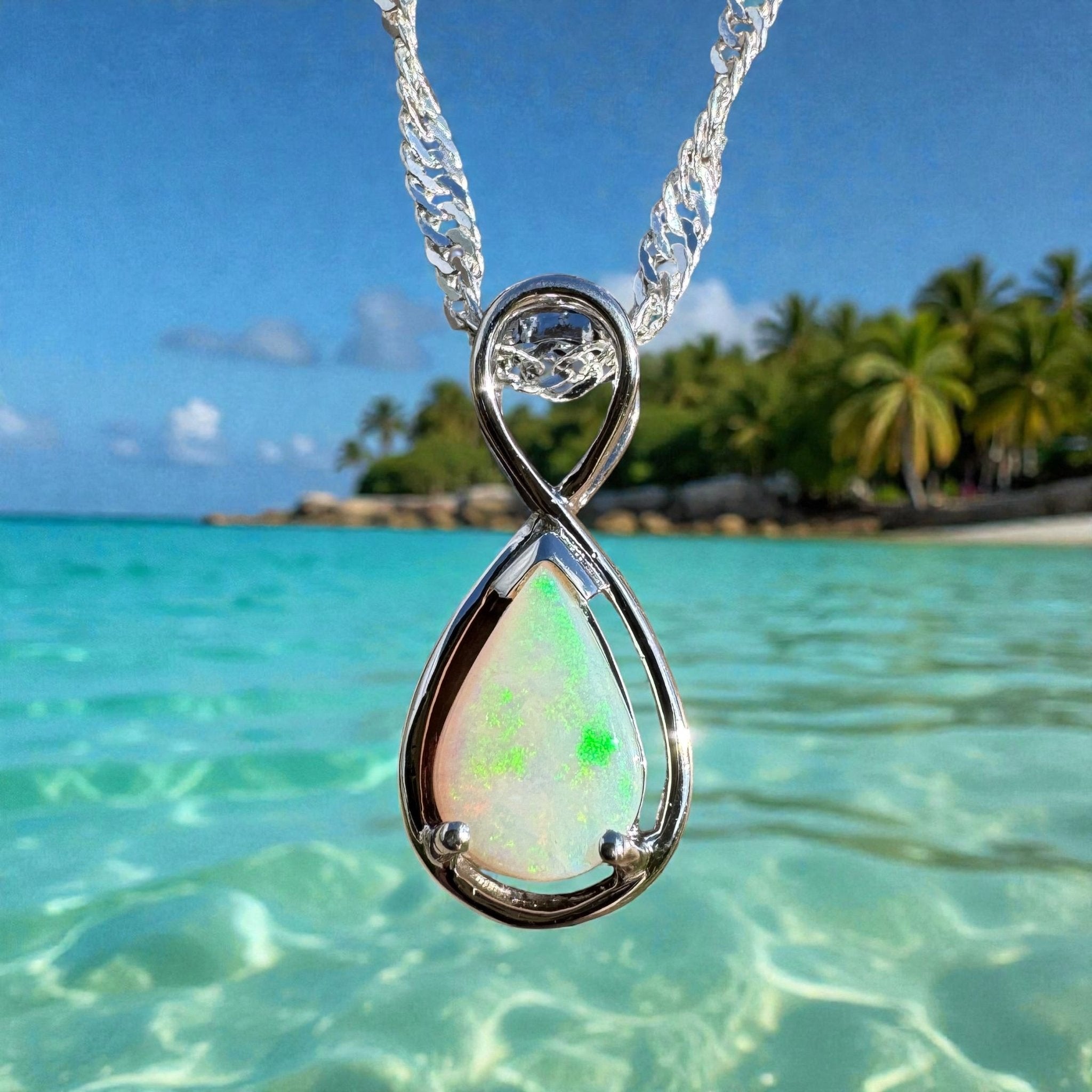 0.9ct Coober Pedy Opal Pendant Necklace ~ 'Uluru Regeneration' | 925 Sterling Silver | Solid Australian Opal