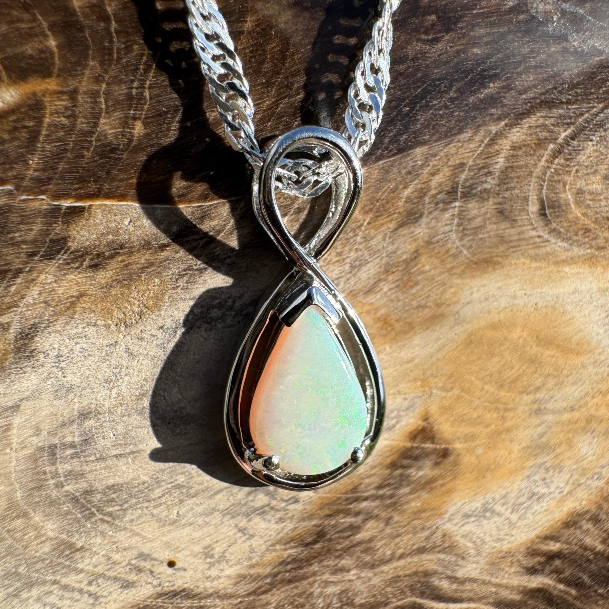 0.9ct Coober Pedy Opal Pendant Necklace ~ 'Uluru Regeneration' | 925 Sterling Silver | Solid Australian Opal