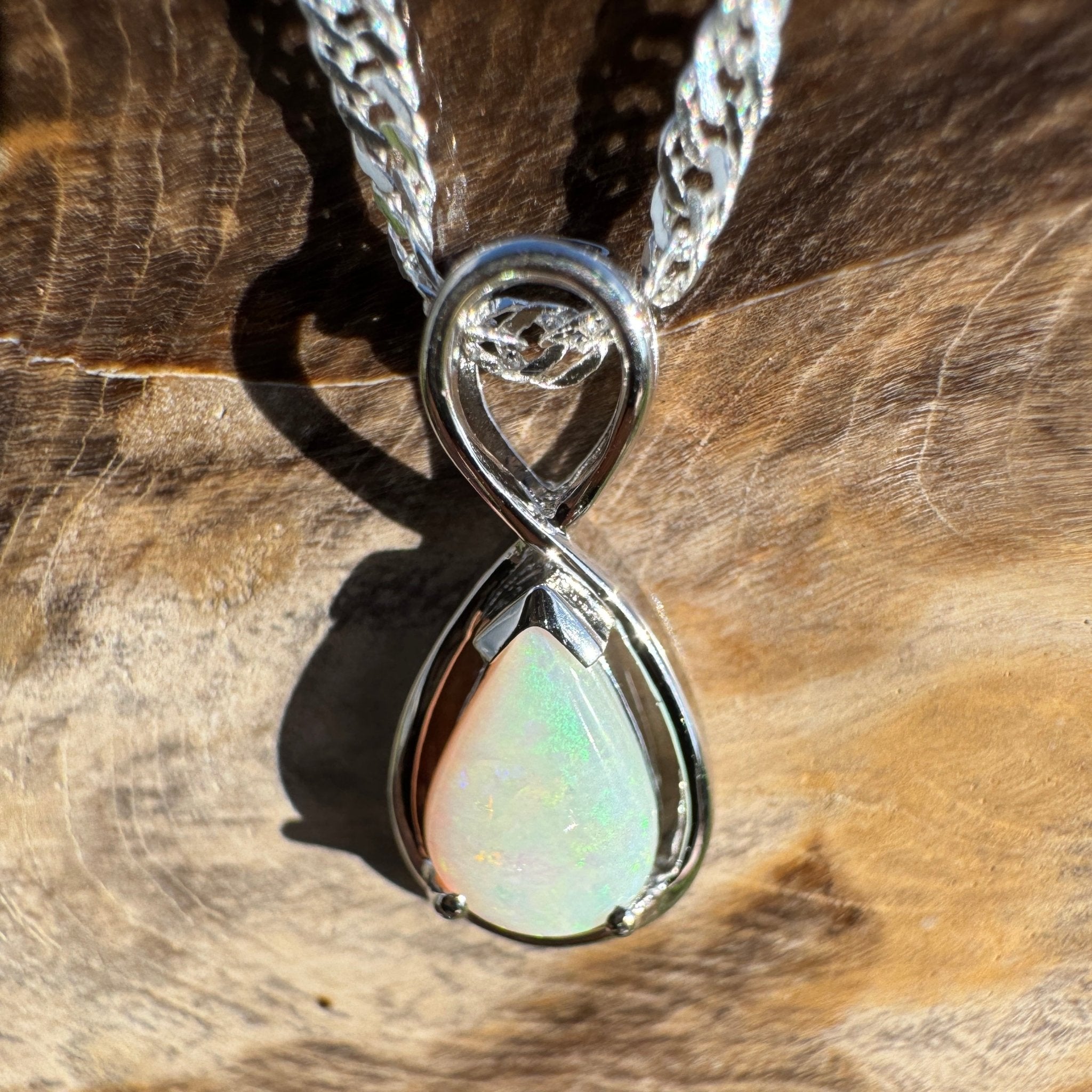 0.9ct Coober Pedy Opal Pendant Necklace ~ 'Uluru Regeneration' | 925 Sterling Silver | Solid Australian Opal