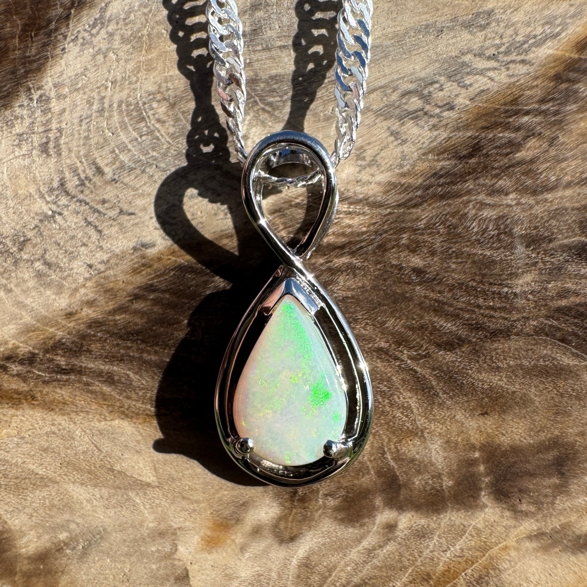 0.9ct Coober Pedy Opal Pendant Necklace ~ 'Uluru Regeneration' | 925 Sterling Silver | Solid Australian Opal