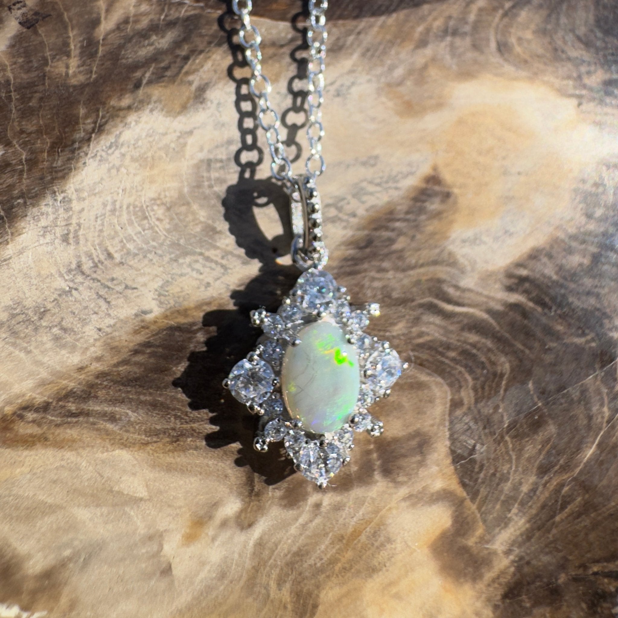 0.9ct Lightning Ridge Opal Pendant Necklace ~ 'Montague Depths' | 925 Sterling Silver | Solid Australian Opal