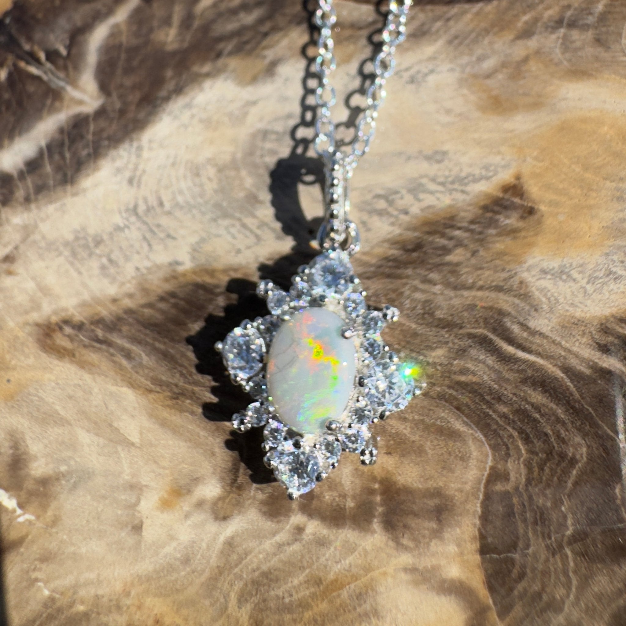 0.9ct Lightning Ridge Opal Pendant Necklace ~ 'Montague Depths' | 925 Sterling Silver | Solid Australian Opal