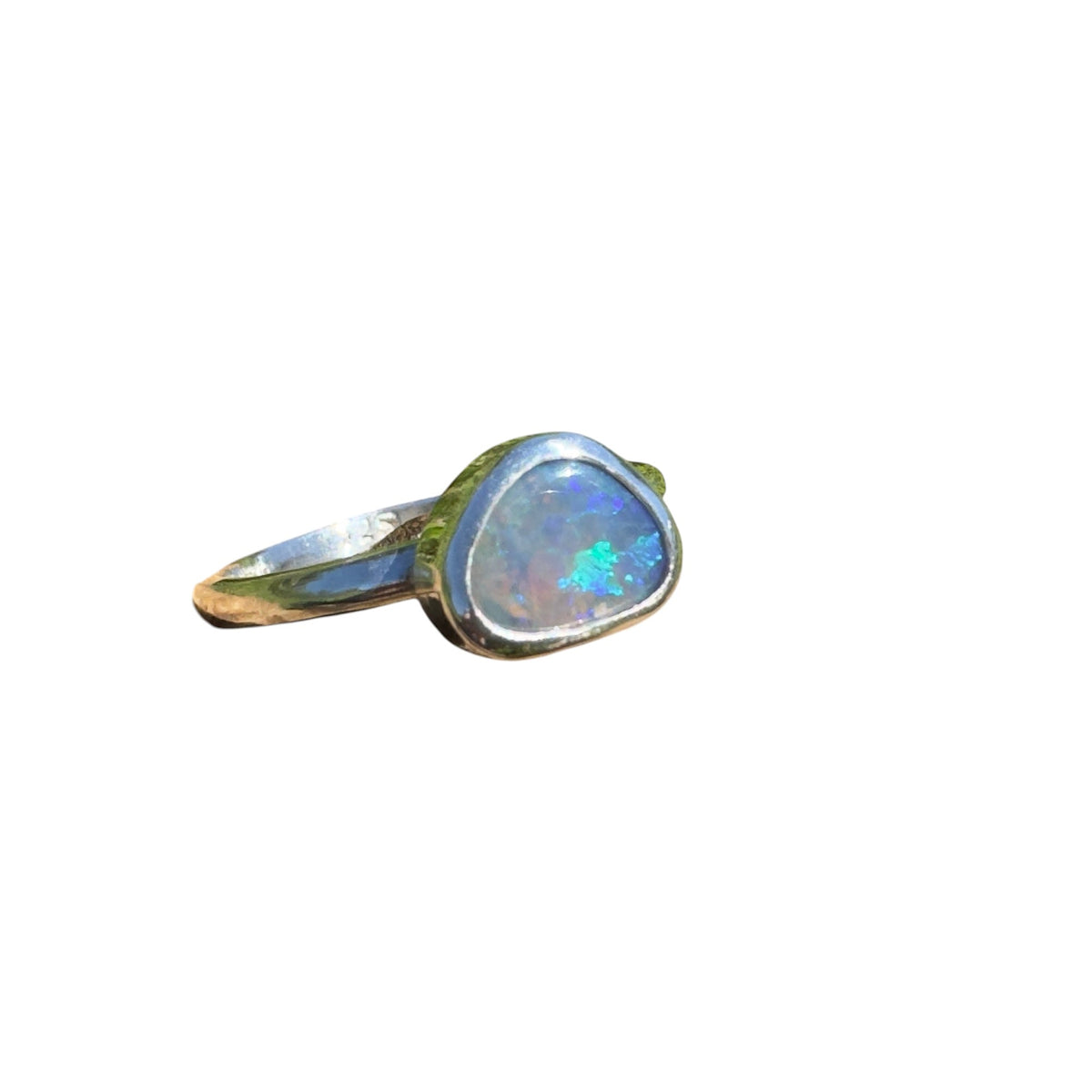 0.9ct Lightning Ridge Opal Ring ~ 'Hamilton Blues' | 925 Sterling Silver | Solid Australian Opal