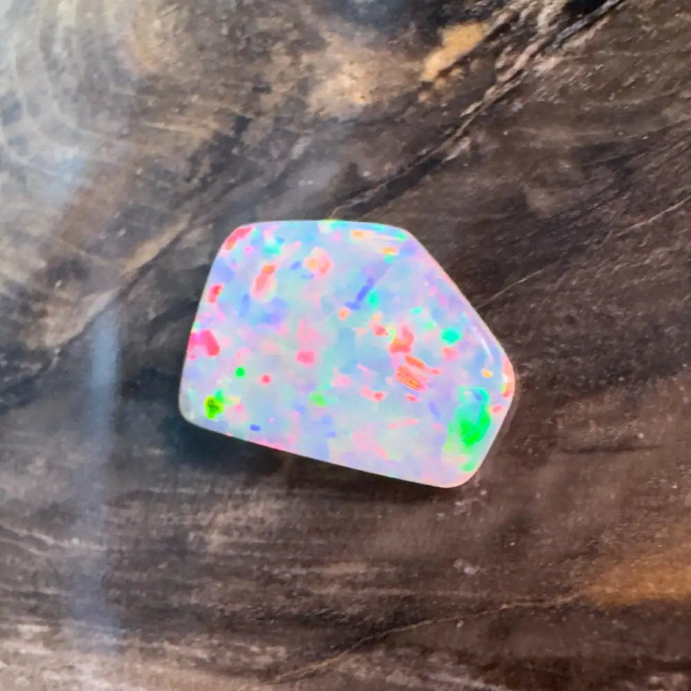 Iridescent opal gemstone.