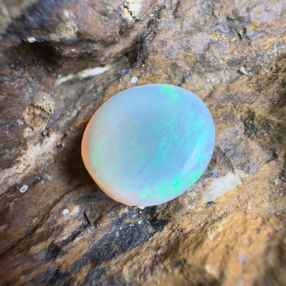 Iridescent opal cabochon.
