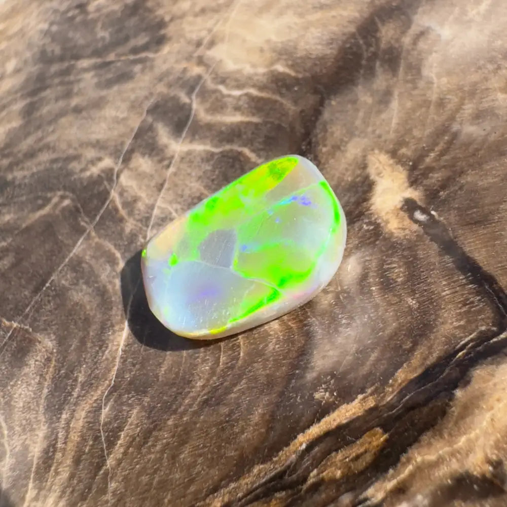 Iridescent opal gemstone.