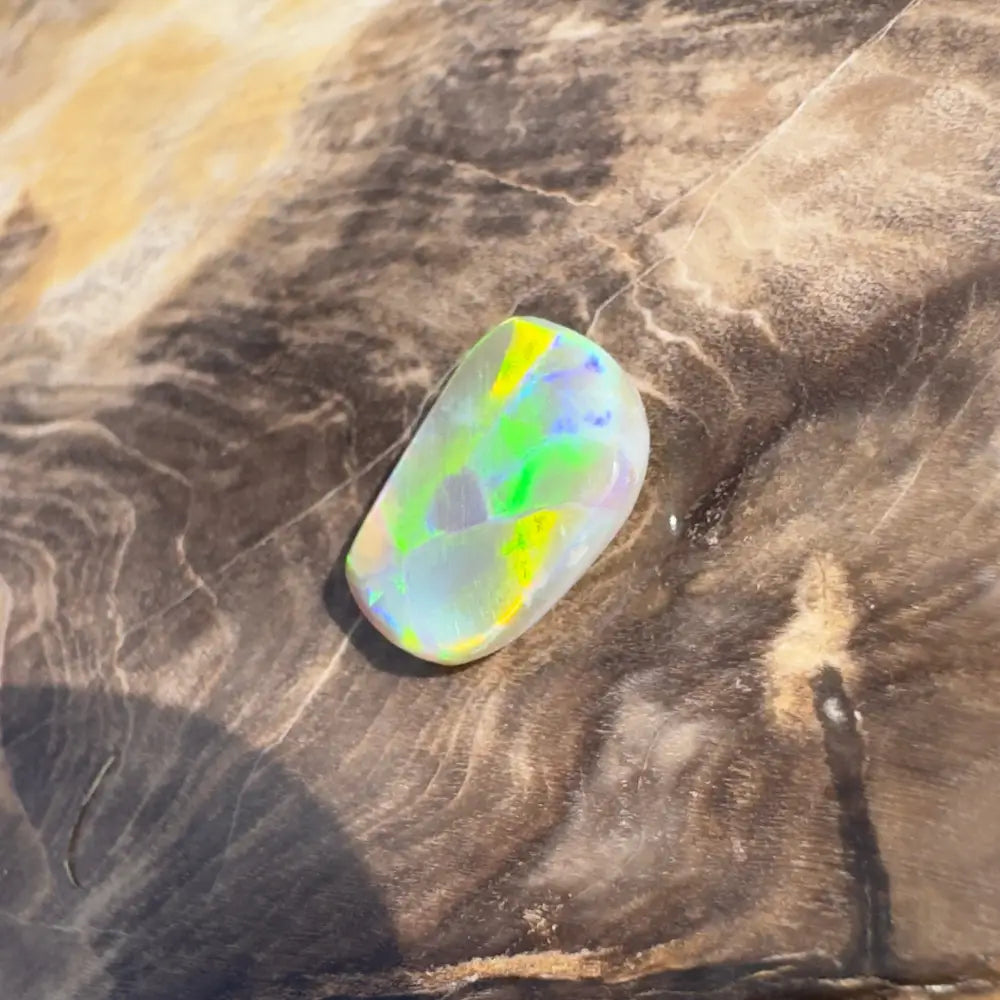 Iridescent opal gemstone.