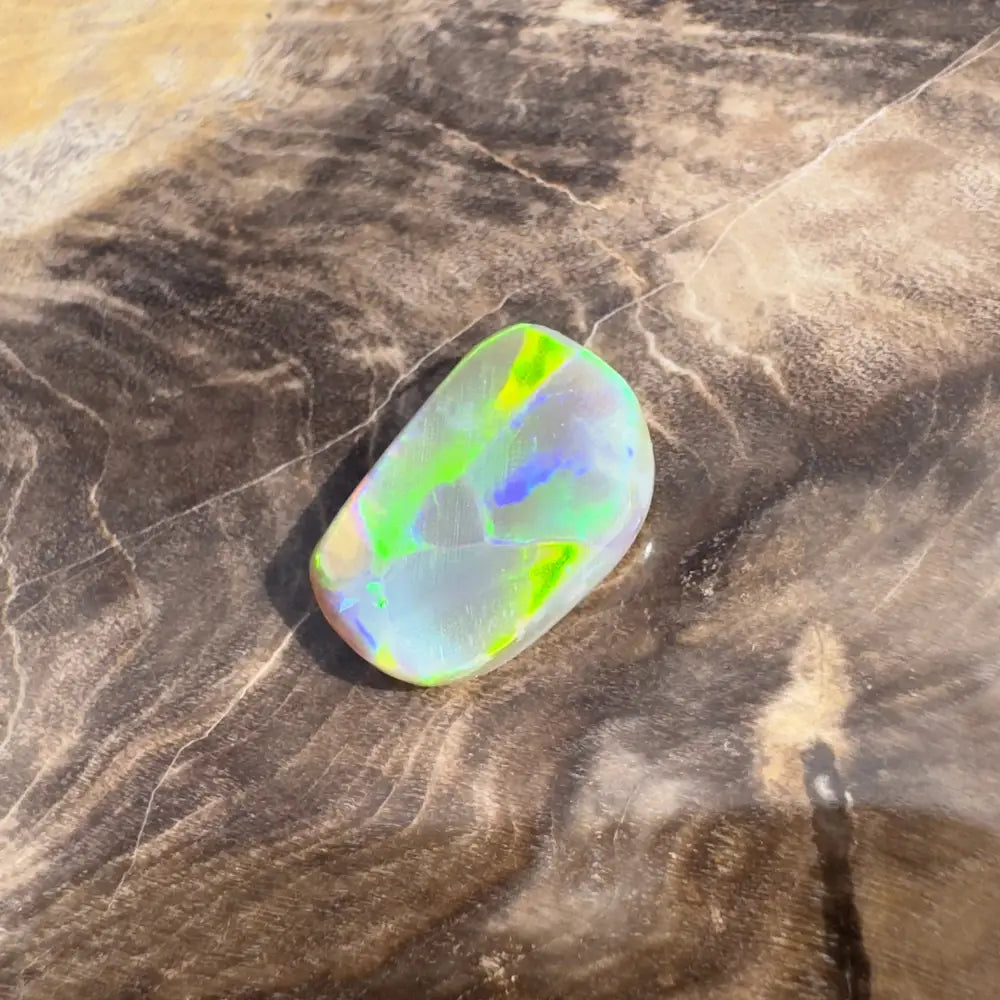 Iridescent opal gemstone.