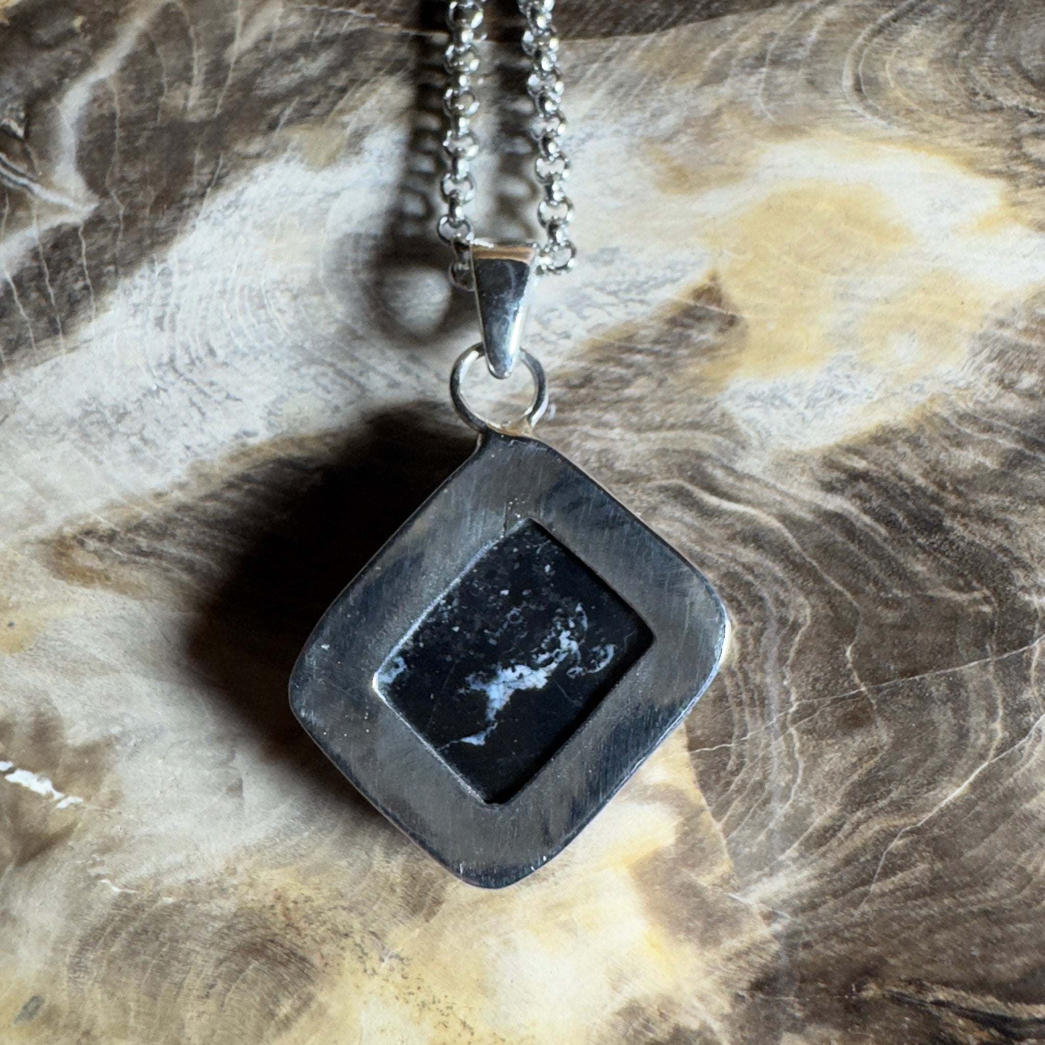 10.2ct Andamooka Matrix Opal Pendant Necklace ~ 'Eyre Peninsula Glow' | 925 Sterling Silver | Solid Australian Opal