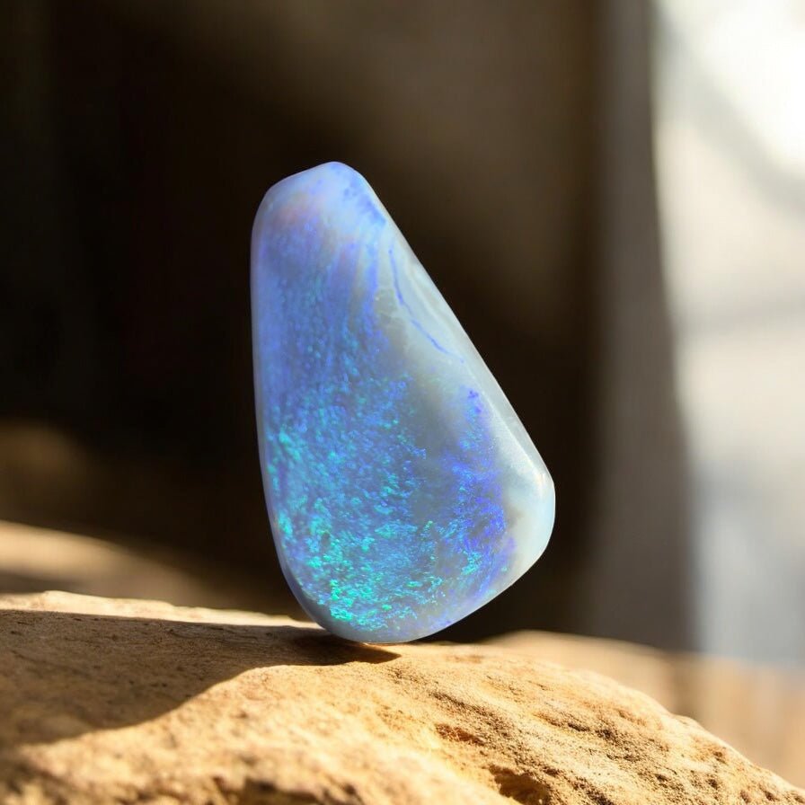 10.3ct Hand - cut Solid Lightning Ridge Semi Black Opal