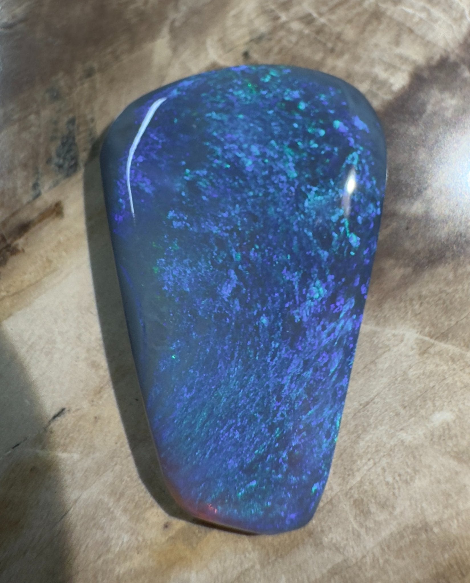 10.3ct Hand - cut Solid Lightning Ridge Semi Black Opal
