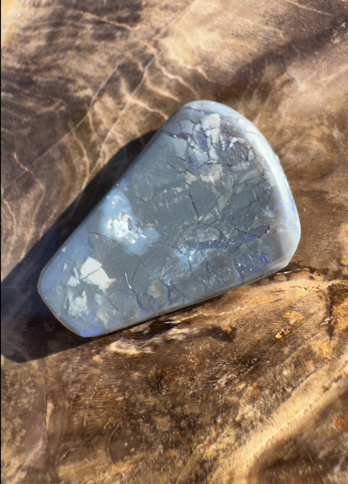 10.3ct Hand - cut Solid Lightning Ridge Semi Black Opal