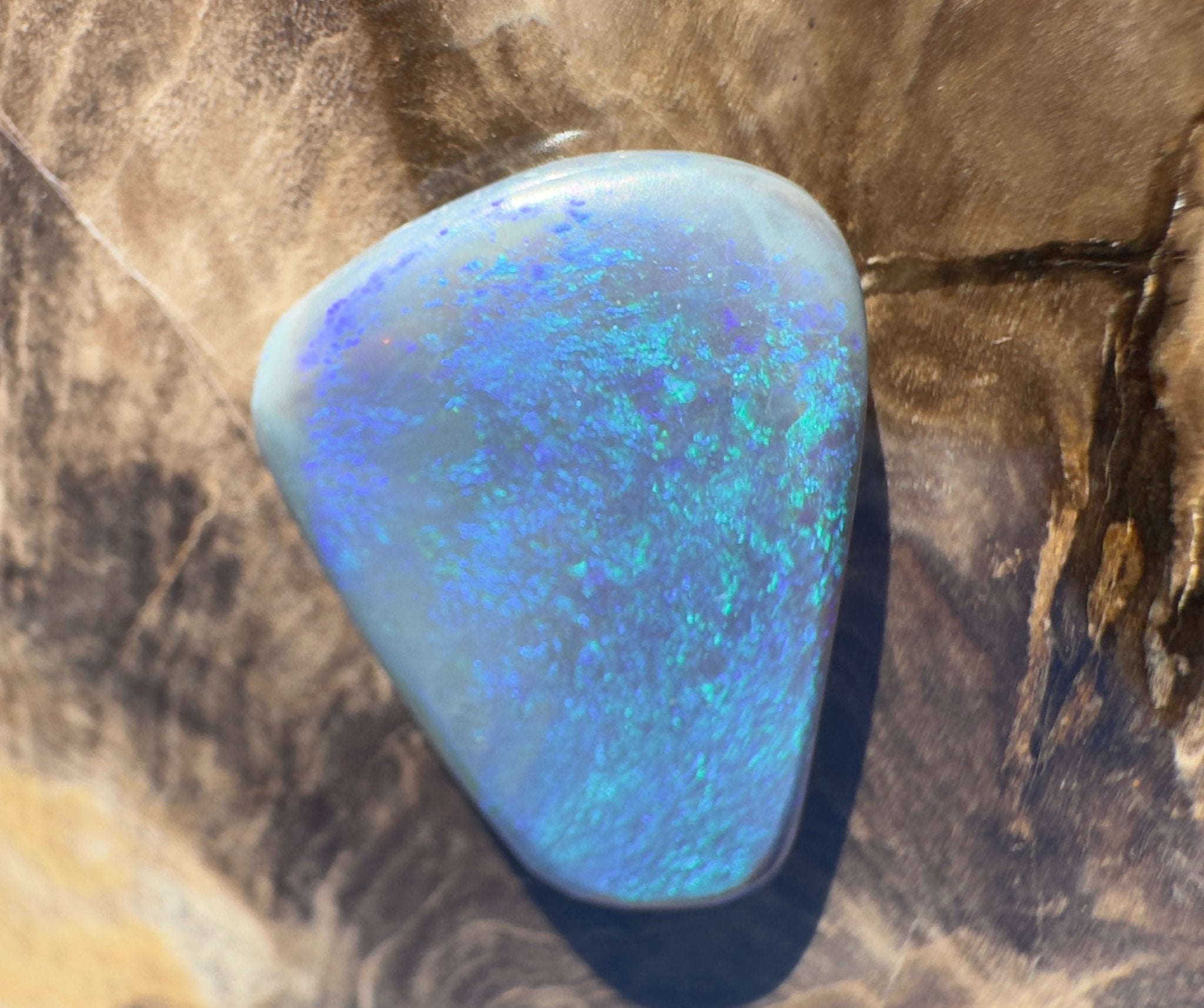 10.3ct Hand - cut Solid Lightning Ridge Semi Black Opal