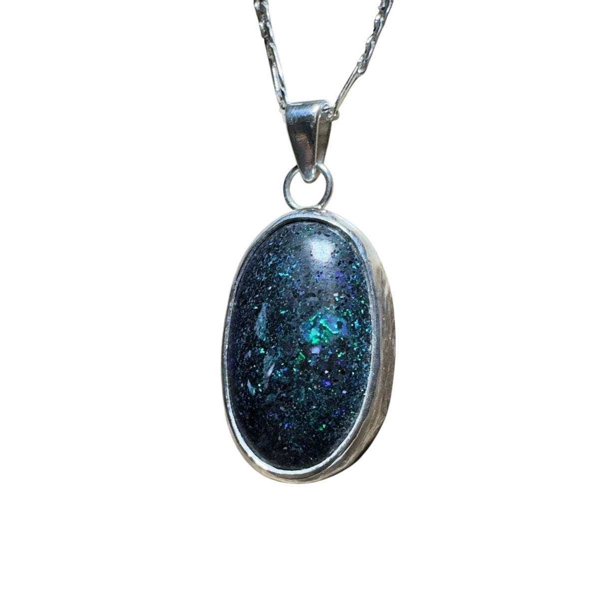 11.3ct Andamooka Matrix Opal Pendant Necklace ~ 'Coorong Nightfall' | 925 Sterling Silver | Solid Australian Opal