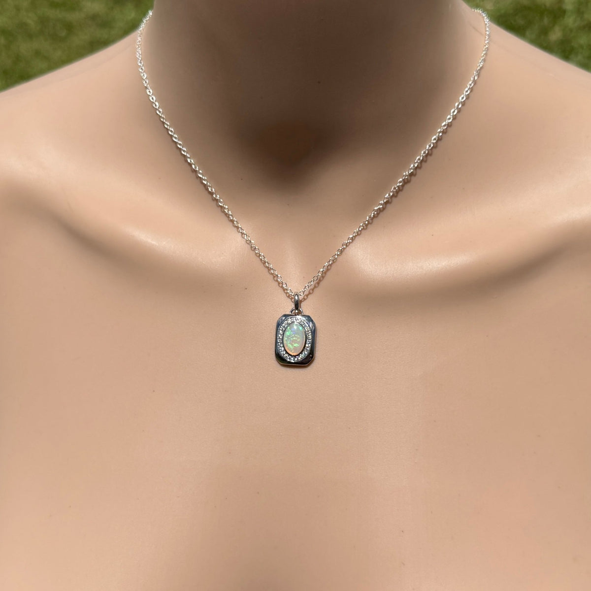 1.1ct Coober Pedy Crystal Opal Pendant Necklace ~ 'Serpentine Falls Light' | 925 Sterling Silver | Solid Australian Opal