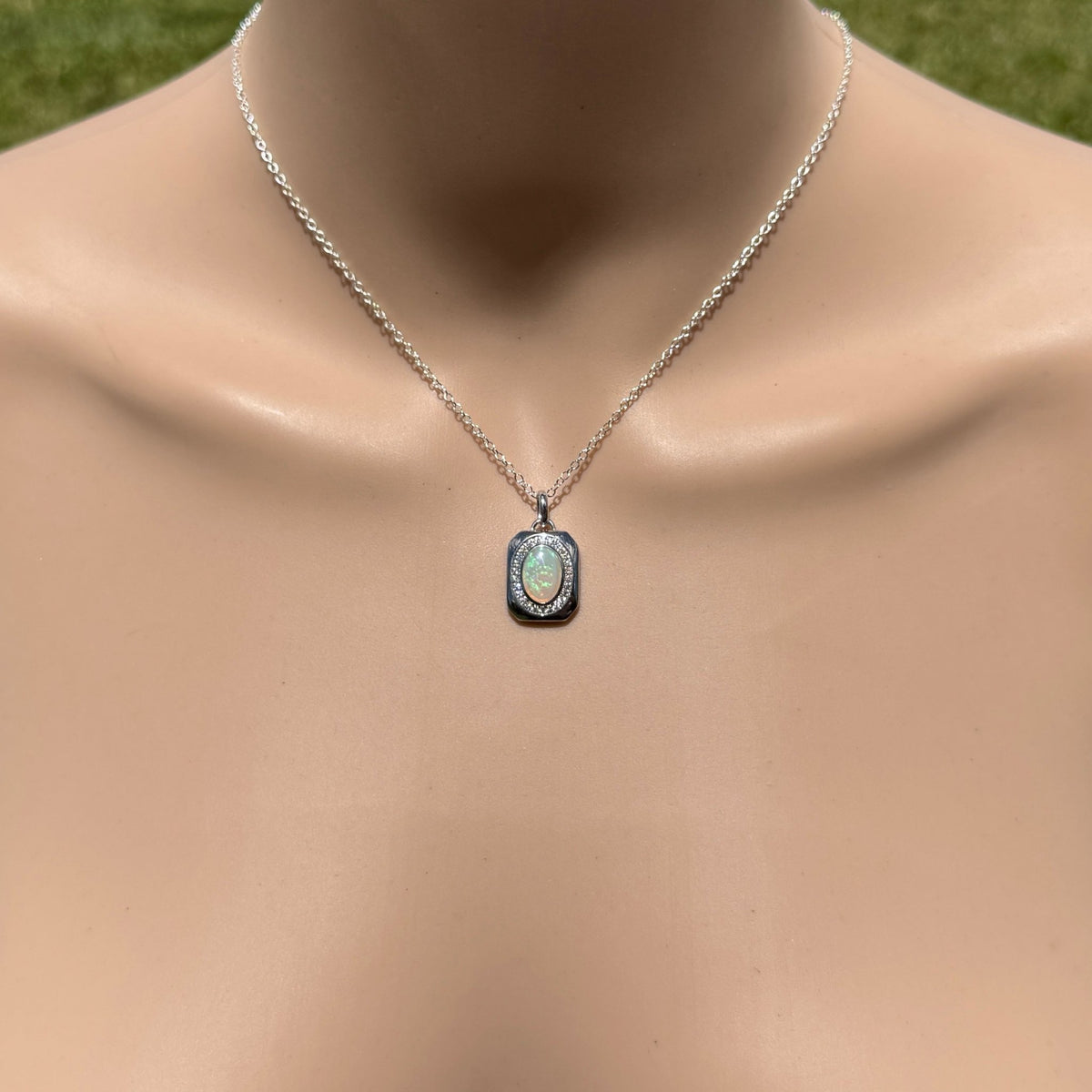 1.1ct Coober Pedy Crystal Opal Pendant Necklace ~ 'Serpentine Falls Light' | 925 Sterling Silver | Solid Australian Opal