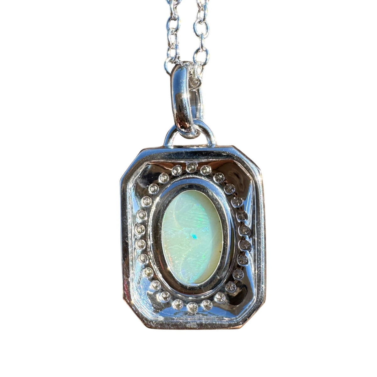 1.1ct Coober Pedy Crystal Opal Pendant Necklace ~ 'Serpentine Falls Light' | 925 Sterling Silver | Solid Australian Opal