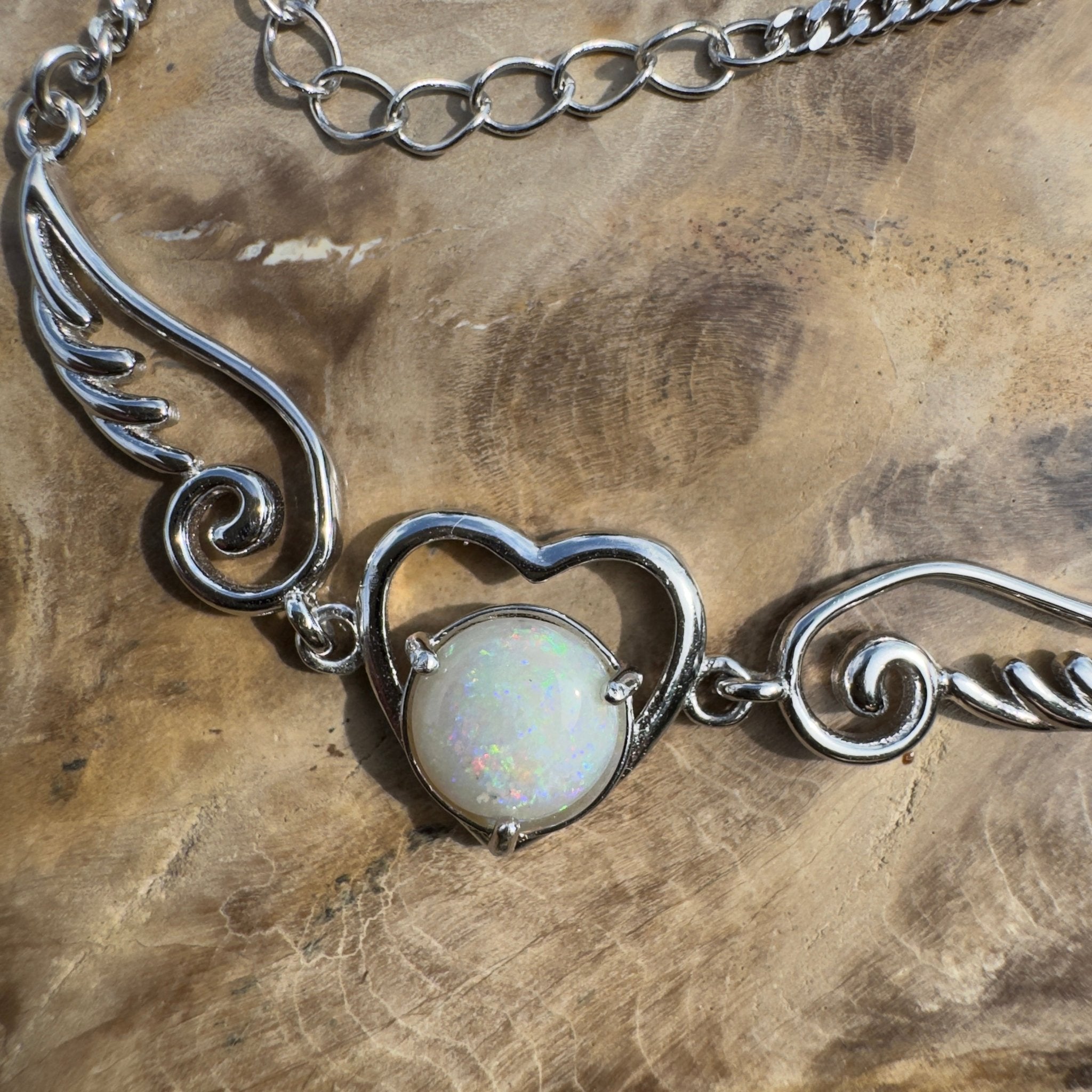1.1ct Coober Pedy Opal Bracelet ~ 'Flying on Angel Wings' | 925 Sterling Silver | Solid Australian Opal