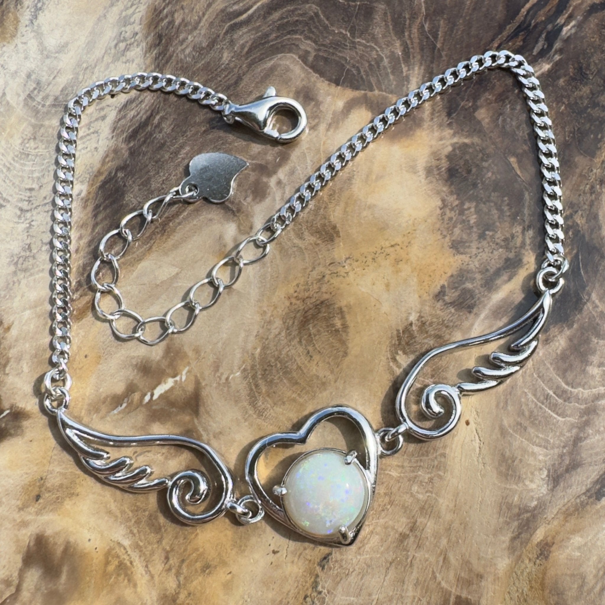 1.1ct Coober Pedy Opal Bracelet ~ 'Flying on Angel Wings' | 925 Sterling Silver | Solid Australian Opal