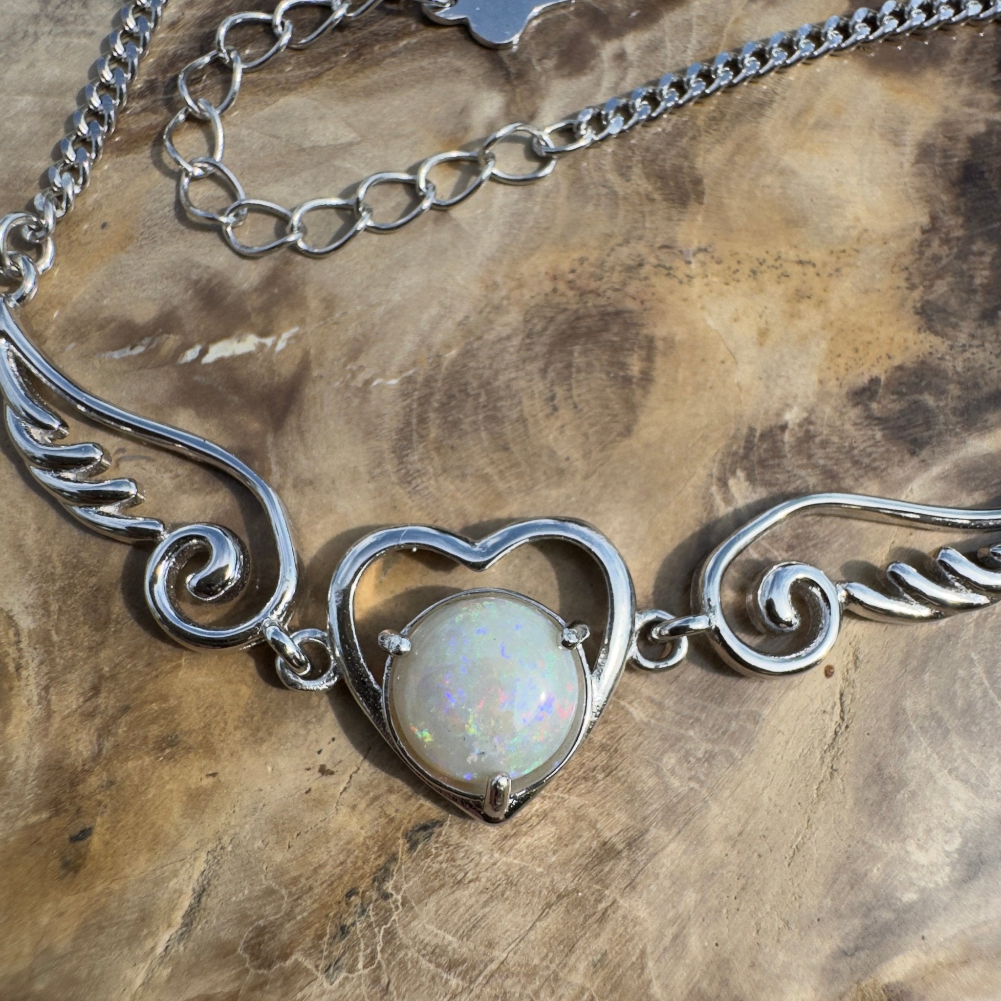 1.1ct Coober Pedy Opal Bracelet ~ 'Flying on Angel Wings' | 925 Sterling Silver | Solid Australian Opal