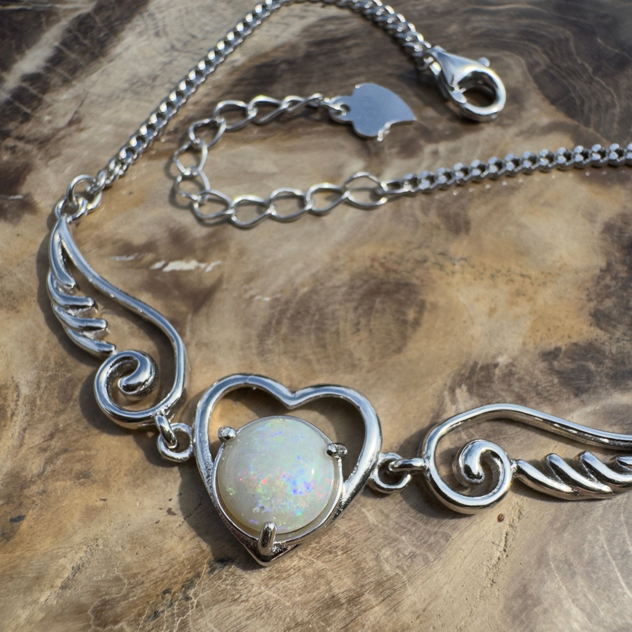 1.1ct Coober Pedy Opal Bracelet ~ 'Flying on Angel Wings' | 925 Sterling Silver | Solid Australian Opal