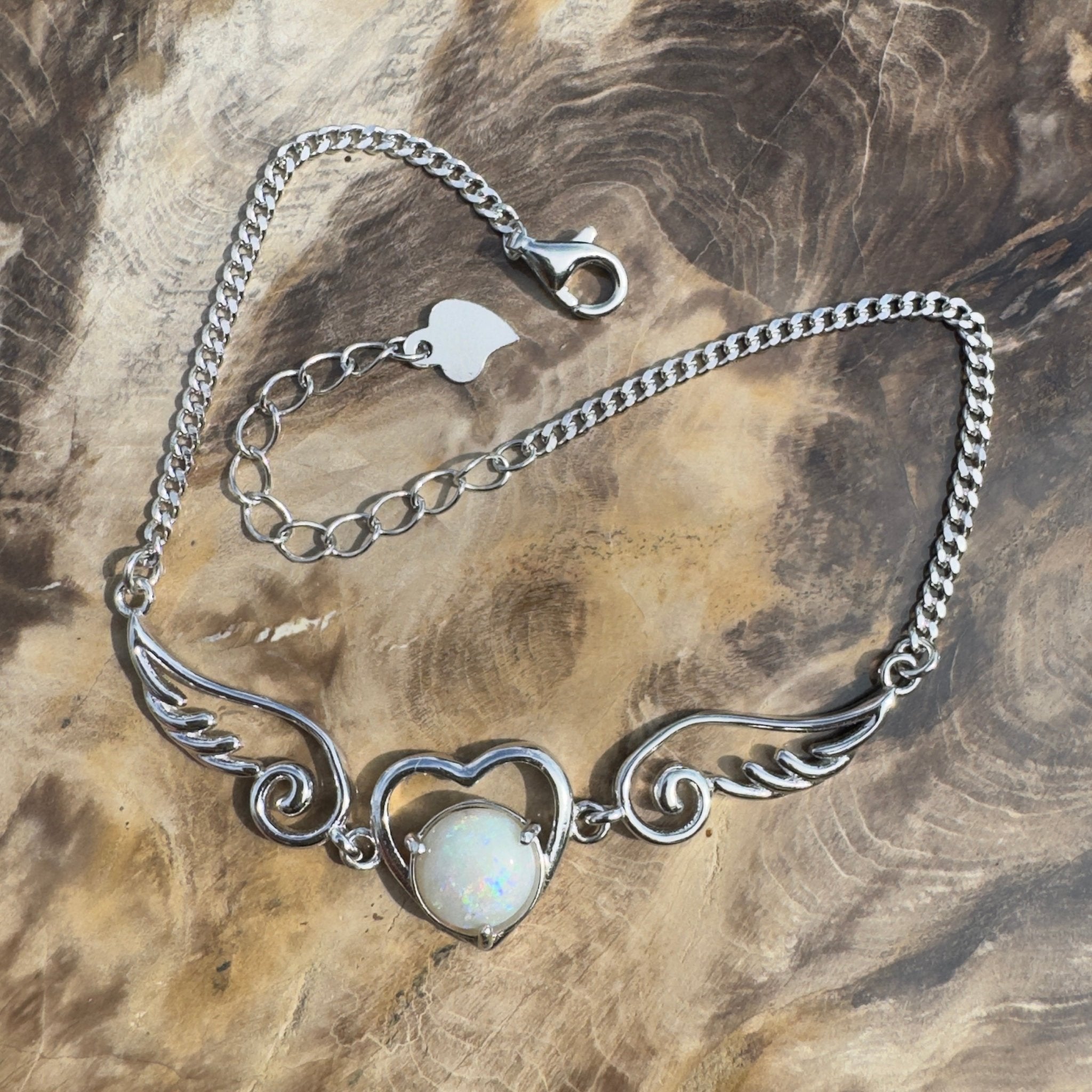 1.1ct Coober Pedy Opal Bracelet ~ 'Flying on Angel Wings' | 925 Sterling Silver | Solid Australian Opal