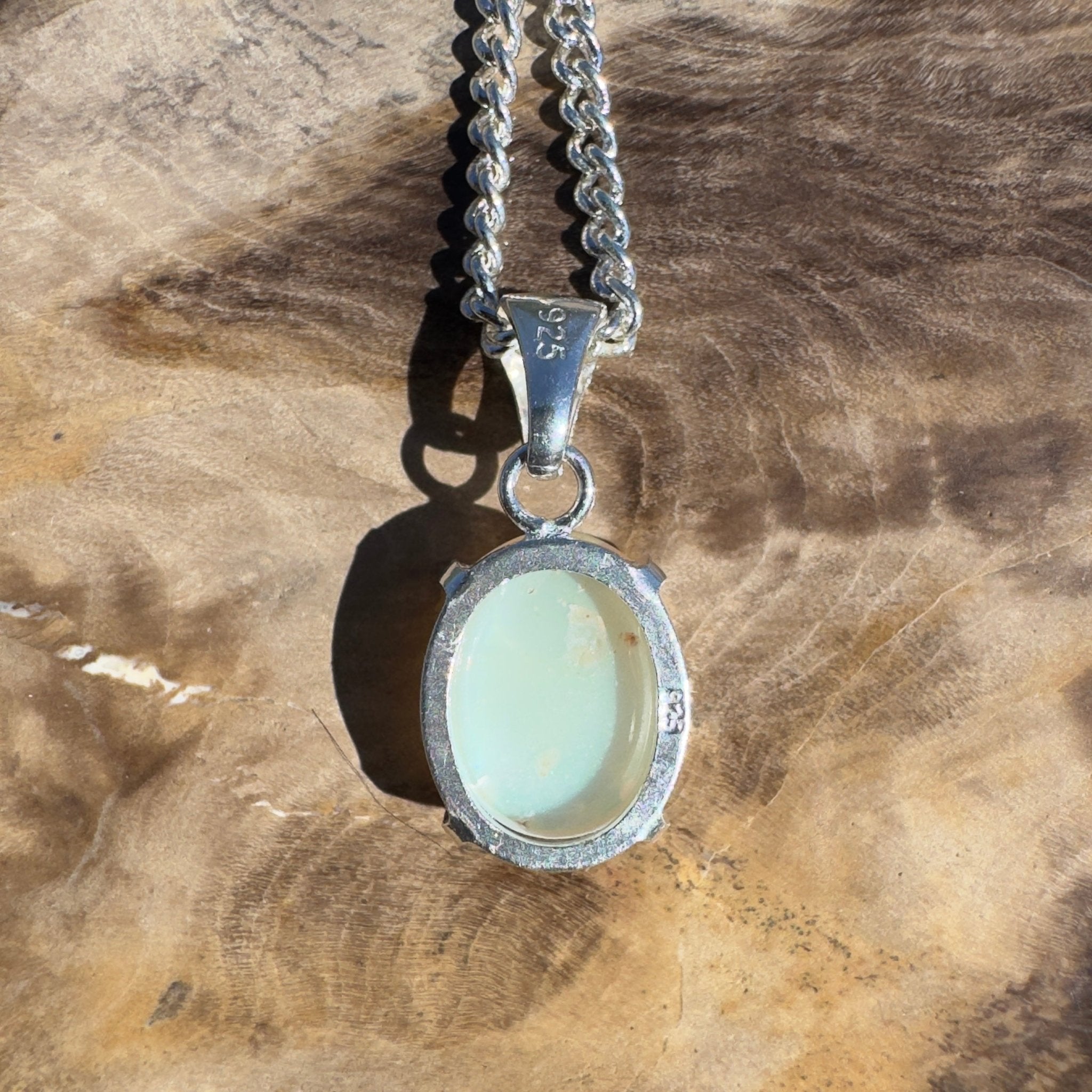 1.1ct Coober Pedy Opal Pendant Necklace ~ 'Atherton Mist' | 925 Sterling Silver | Solid Australian Opal