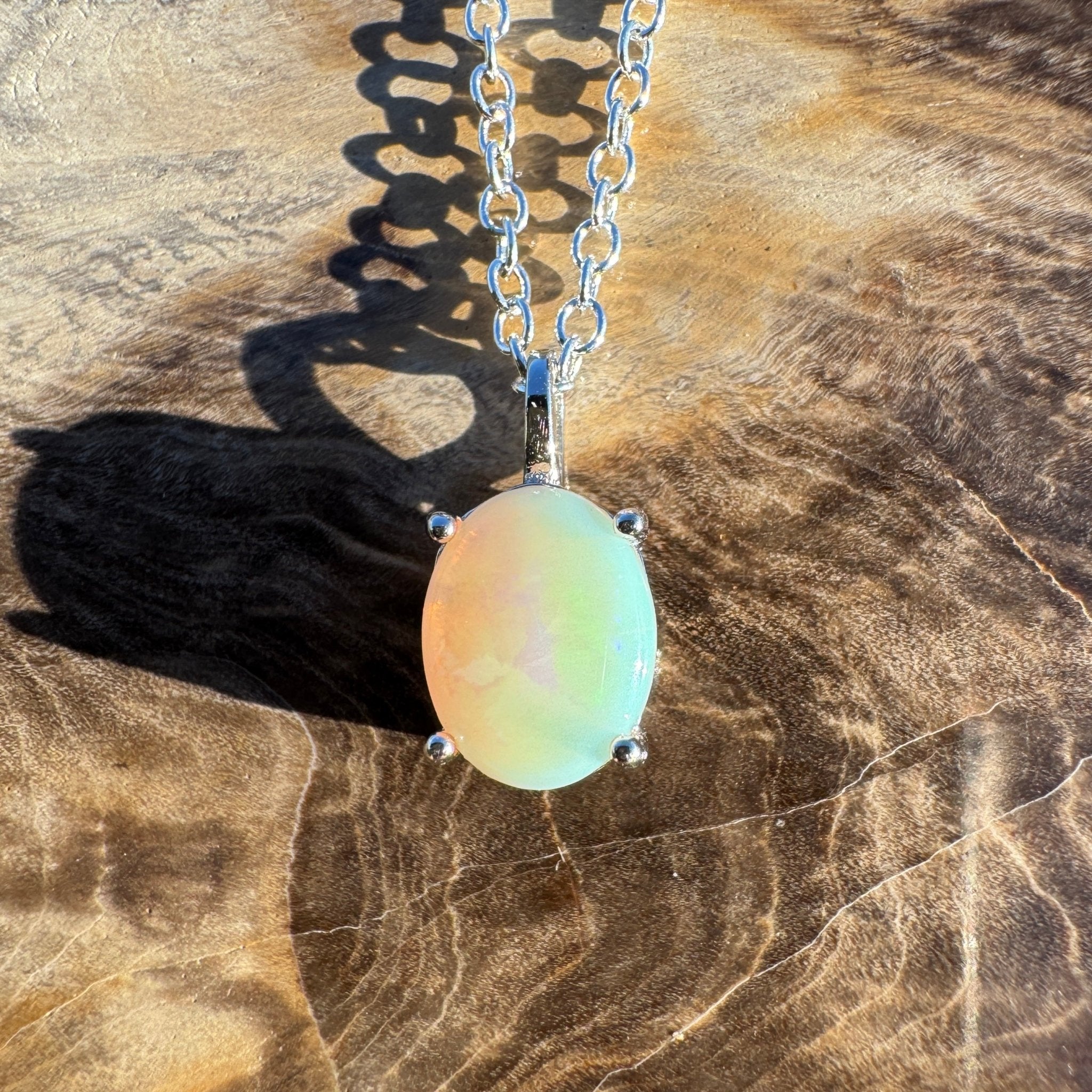 1.1ct Coober Pedy Opal Pendant Necklace ~ 'Bicheno Bloom ~' | 925 Sterling Silver | Solid Australian Opal