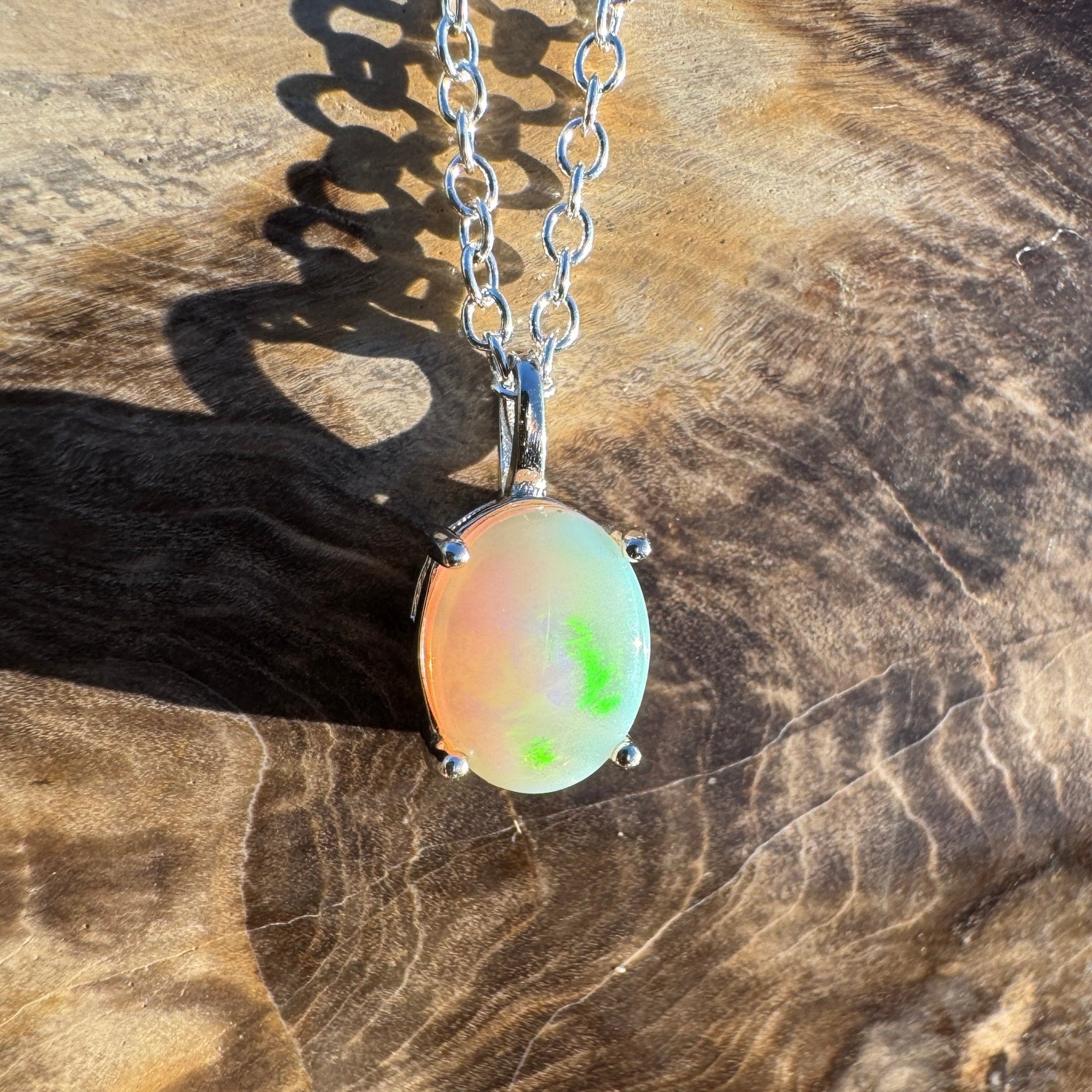 1.1ct Coober Pedy Opal Pendant Necklace ~ 'Bicheno Bloom ~' | 925 Sterling Silver | Solid Australian Opal