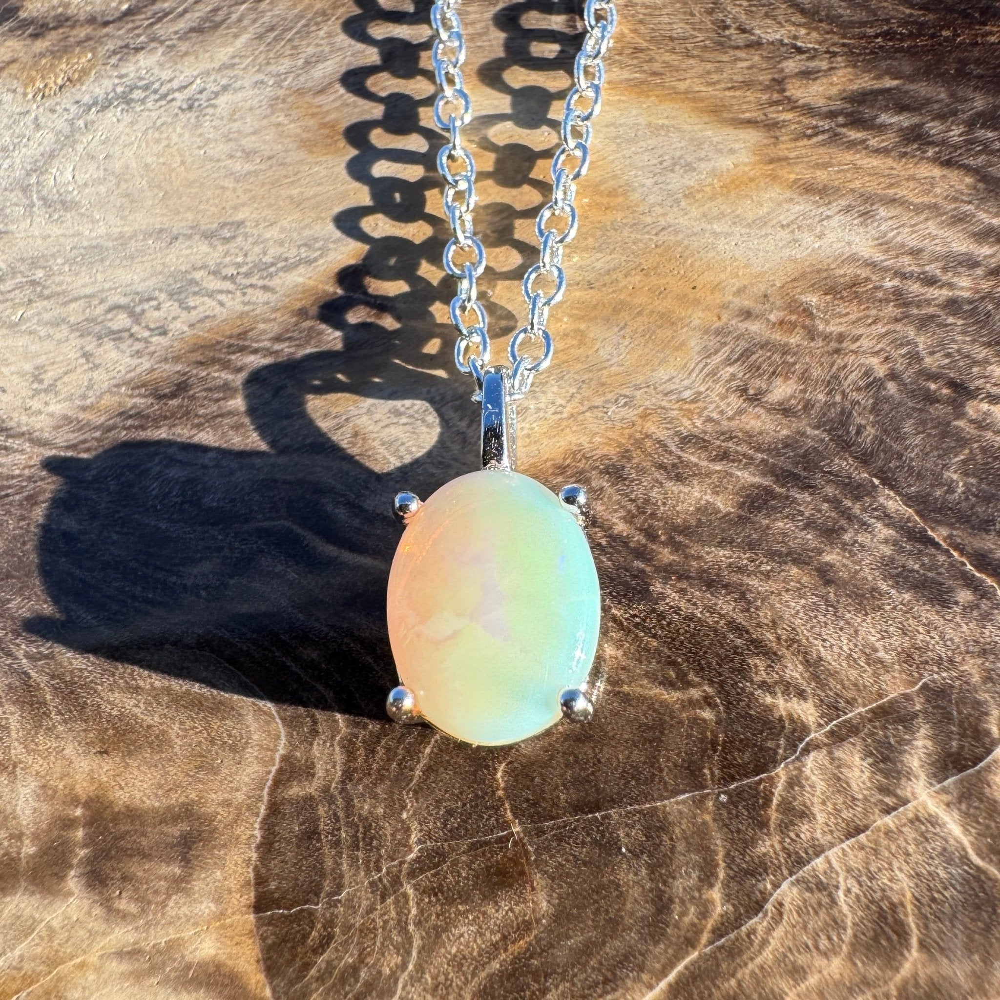 1.1ct Coober Pedy Opal Pendant Necklace ~ 'Bicheno Bloom ~' | 925 Sterling Silver | Solid Australian Opal