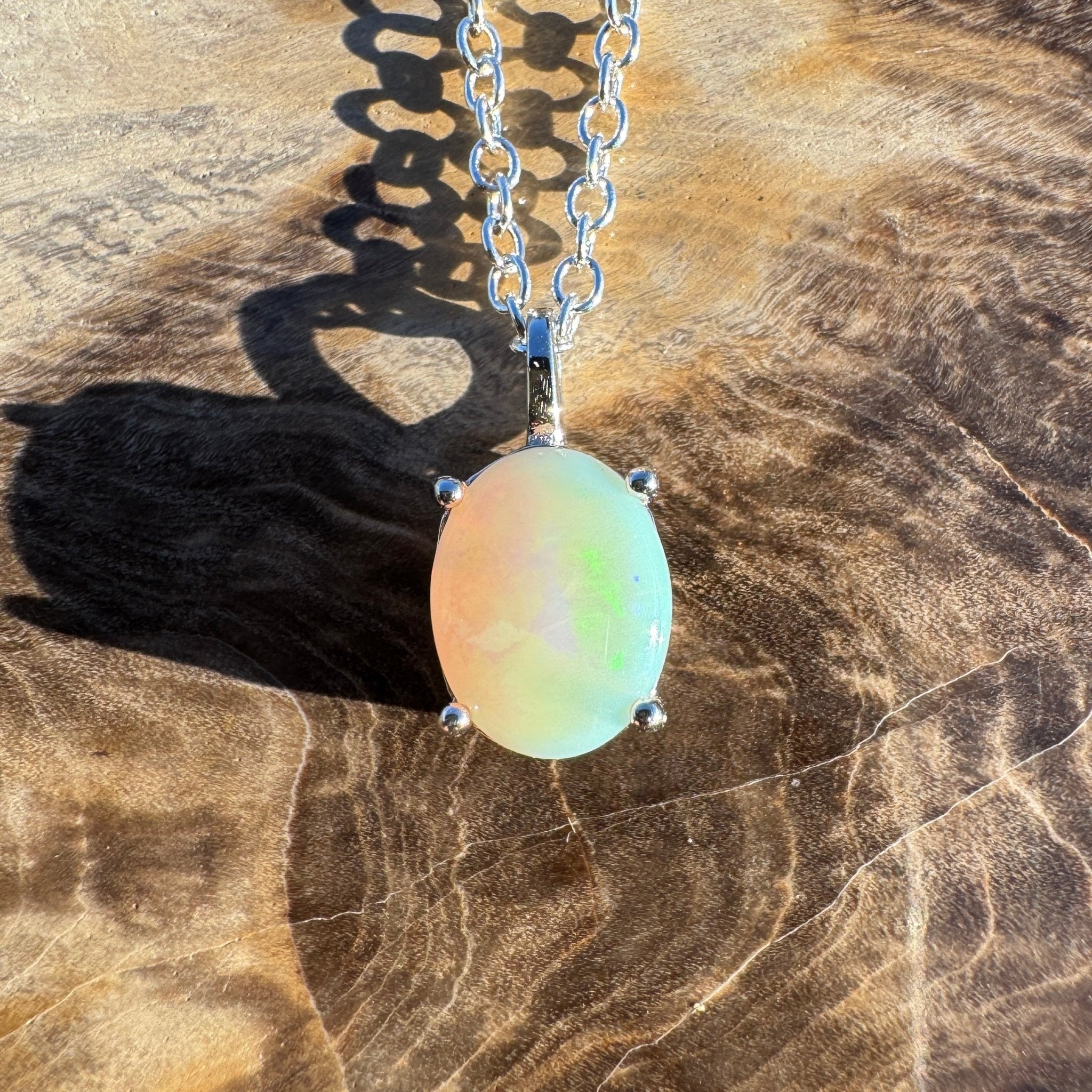 1.1ct Coober Pedy Opal Pendant Necklace ~ 'Bicheno Bloom ~' | 925 Sterling Silver | Solid Australian Opal
