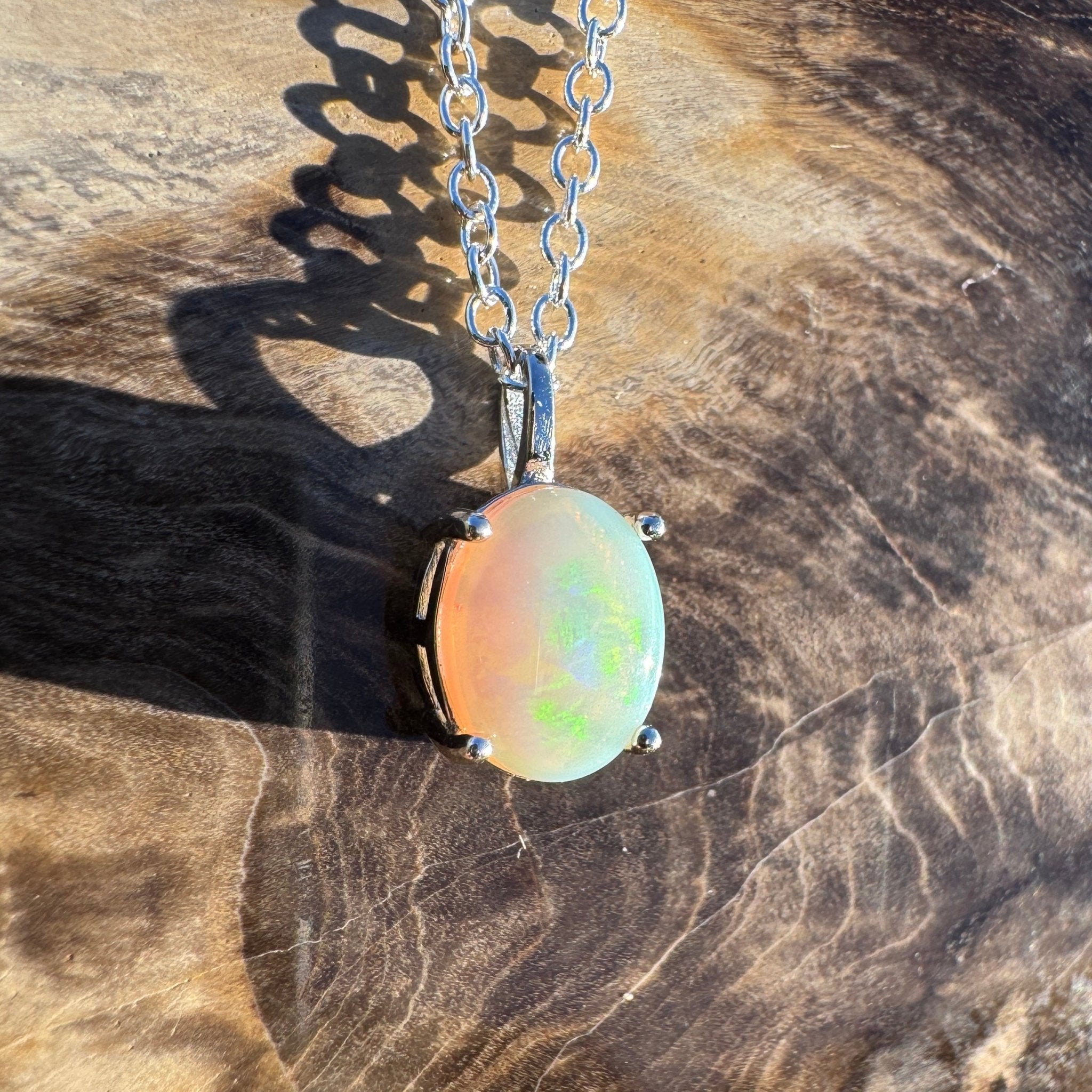 1.1ct Coober Pedy Opal Pendant Necklace ~ 'Bicheno Bloom ~' | 925 Sterling Silver | Solid Australian Opal
