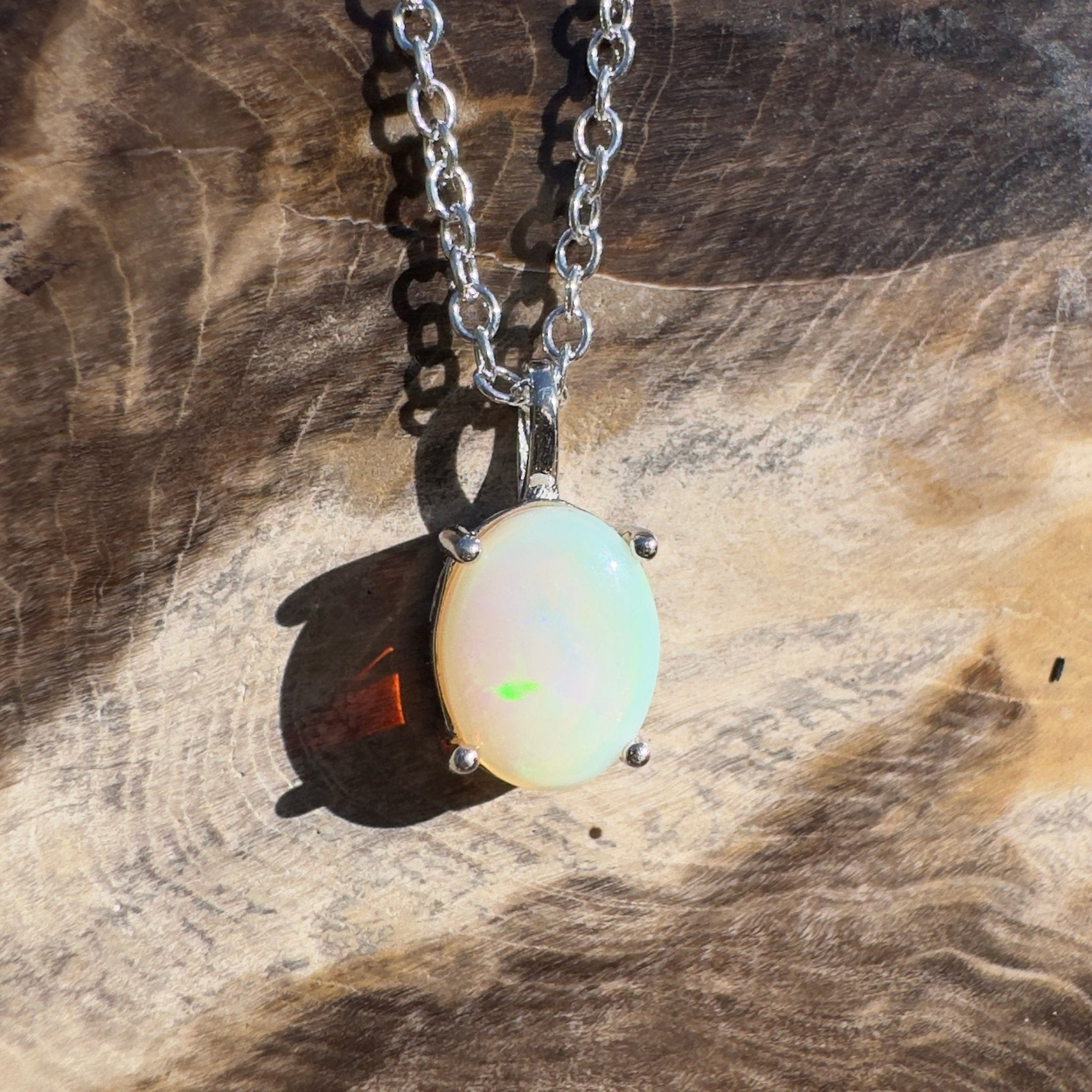 1.1ct Coober Pedy Opal Pendant Necklace ~ 'Cable Beach Clarity~' | 925 Sterling Silver | Solid Australian Opal