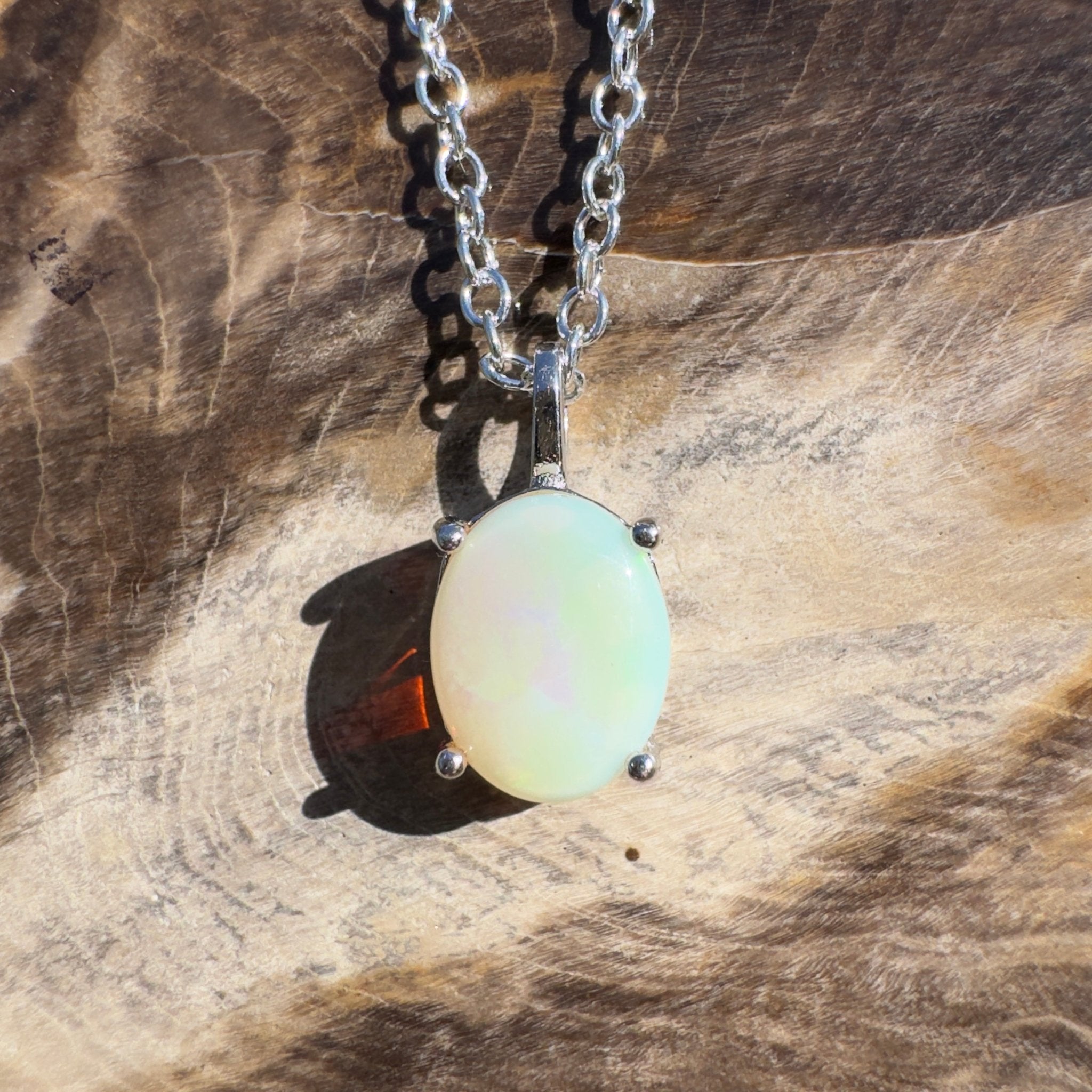 1.1ct Coober Pedy Opal Pendant Necklace ~ 'Cable Beach Clarity~' | 925 Sterling Silver | Solid Australian Opal