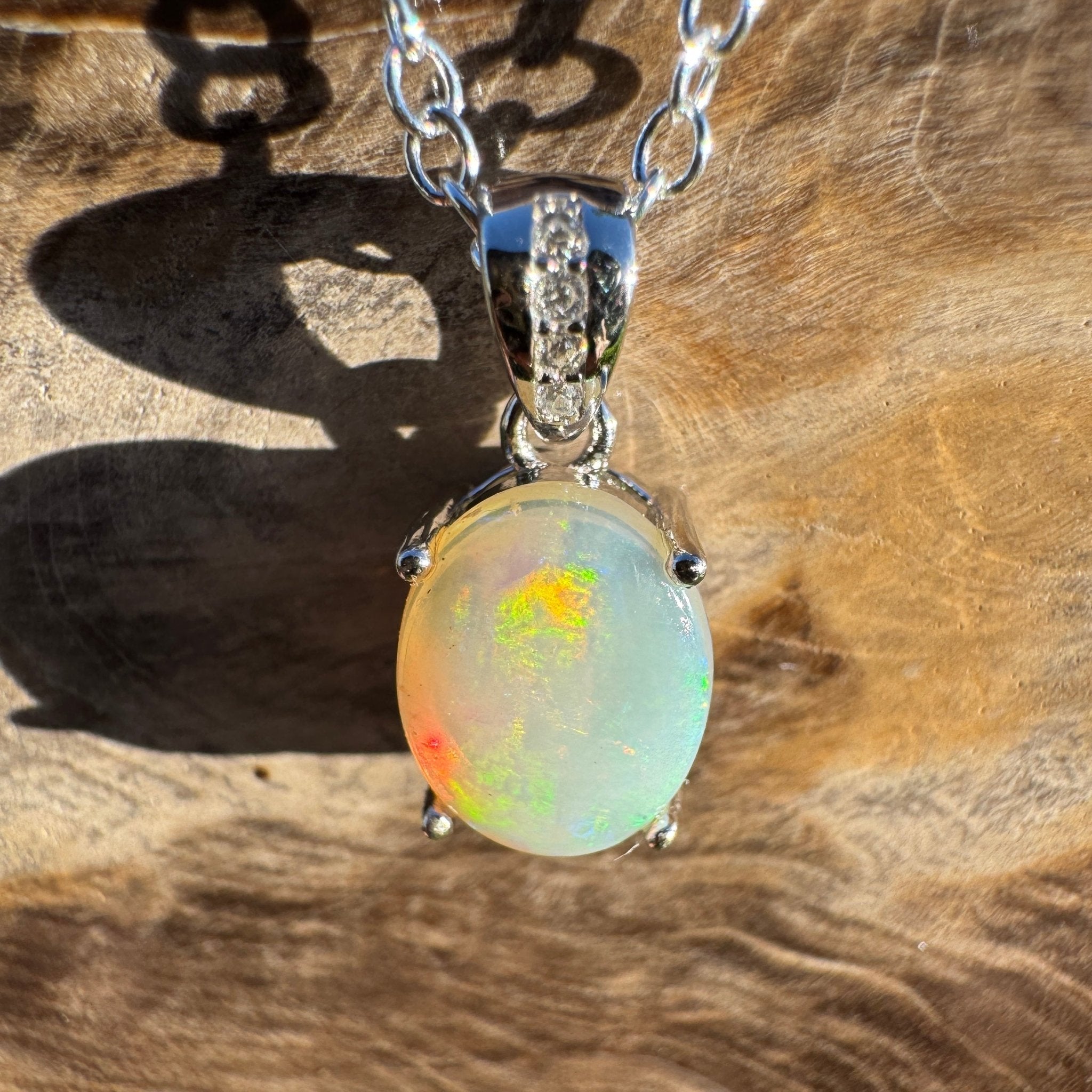 1.1ct Coober Pedy Opal Pendant Necklace ~ 'Coral Coast Curio ~' | 925 Sterling Silver | Solid Australian Opal