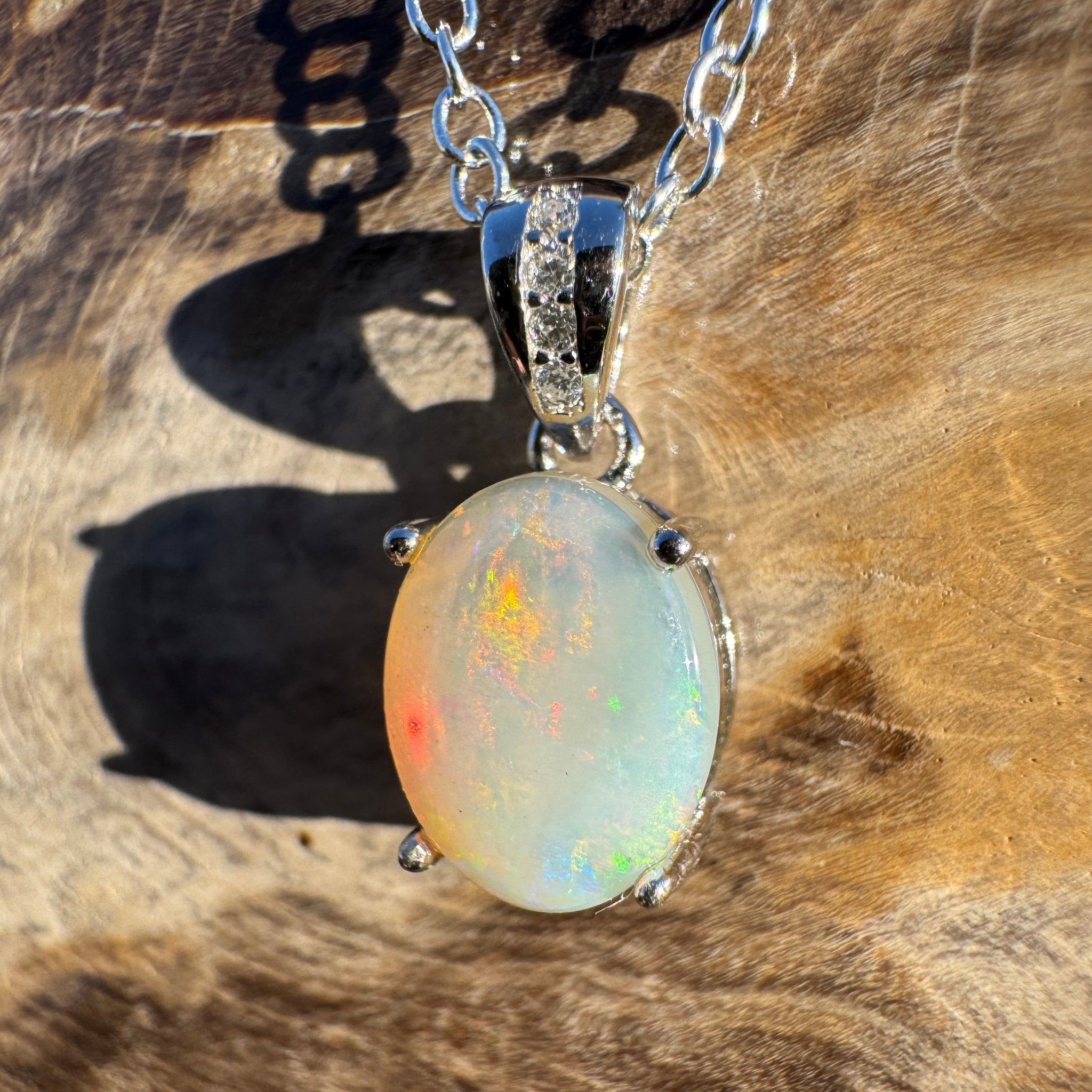 1.1ct Coober Pedy Opal Pendant Necklace ~ 'Coral Coast Curio ~' | 925 Sterling Silver | Solid Australian Opal