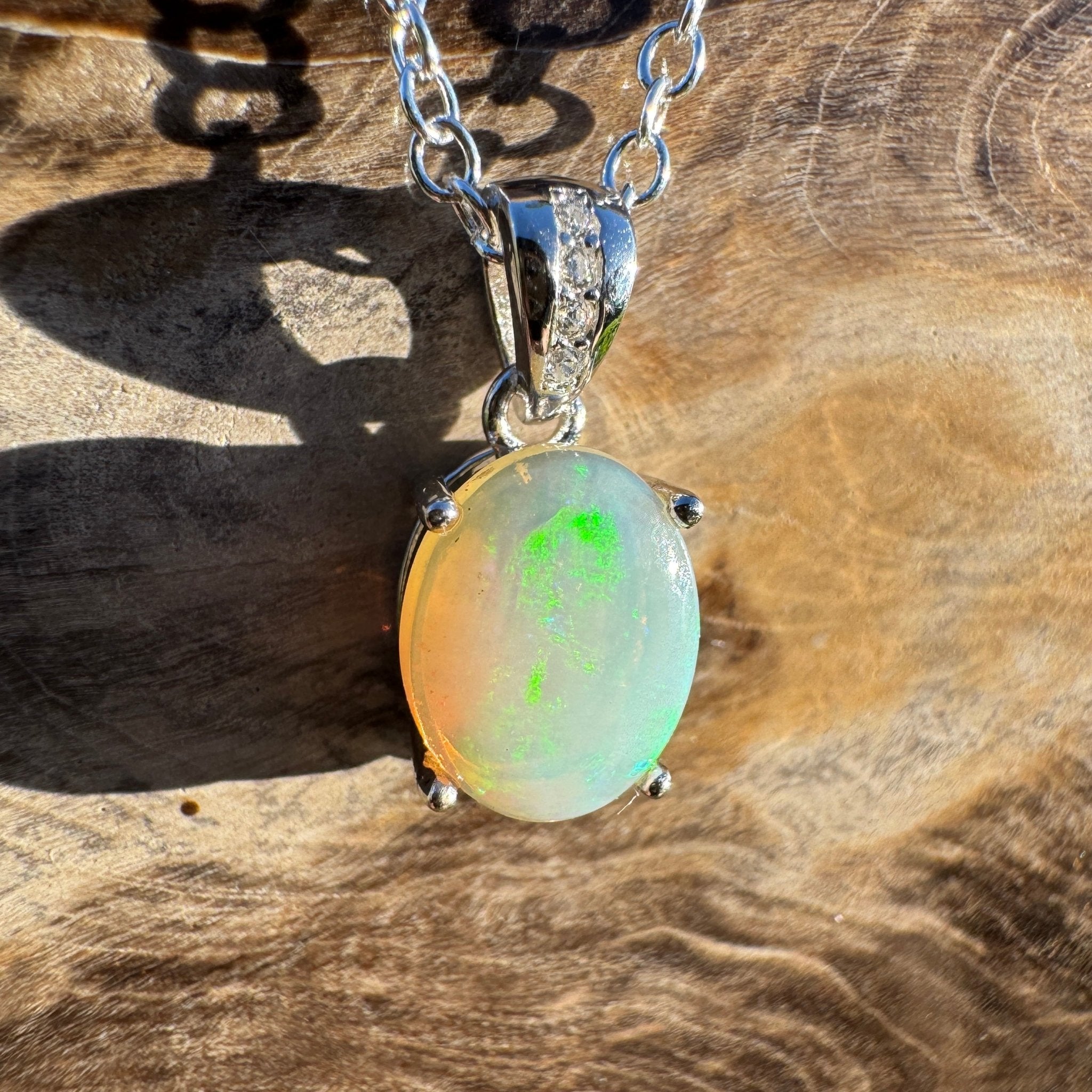 1.1ct Coober Pedy Opal Pendant Necklace ~ 'Coral Coast Curio ~' | 925 Sterling Silver | Solid Australian Opal