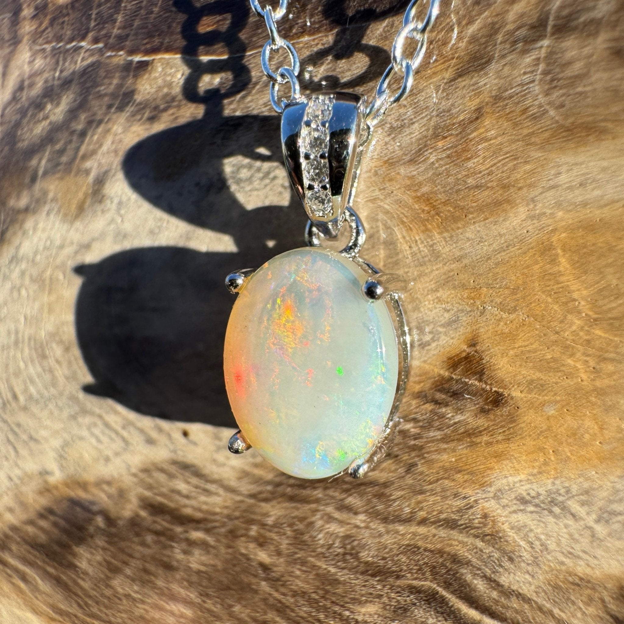 1.1ct Coober Pedy Opal Pendant Necklace ~ 'Coral Coast Curio ~' | 925 Sterling Silver | Solid Australian Opal