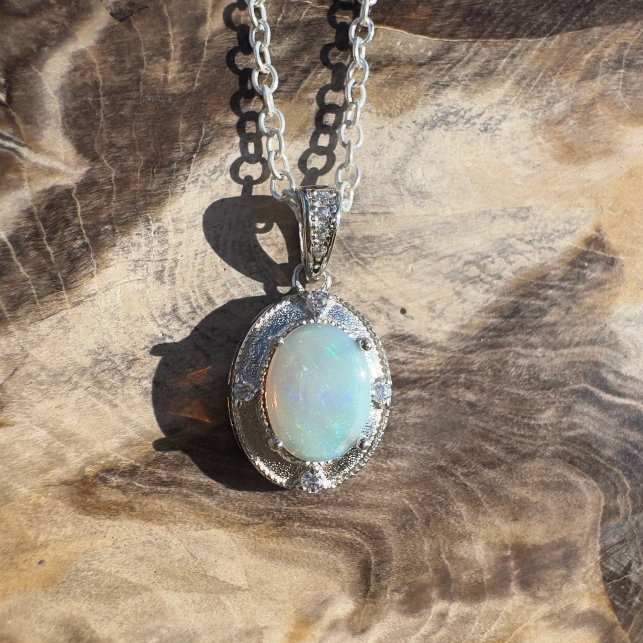 1.1ct Coober Pedy Opal Pendant Necklace ~ 'Gondwana Canopy' | 925 Sterling Silver | Solid Australian Opal