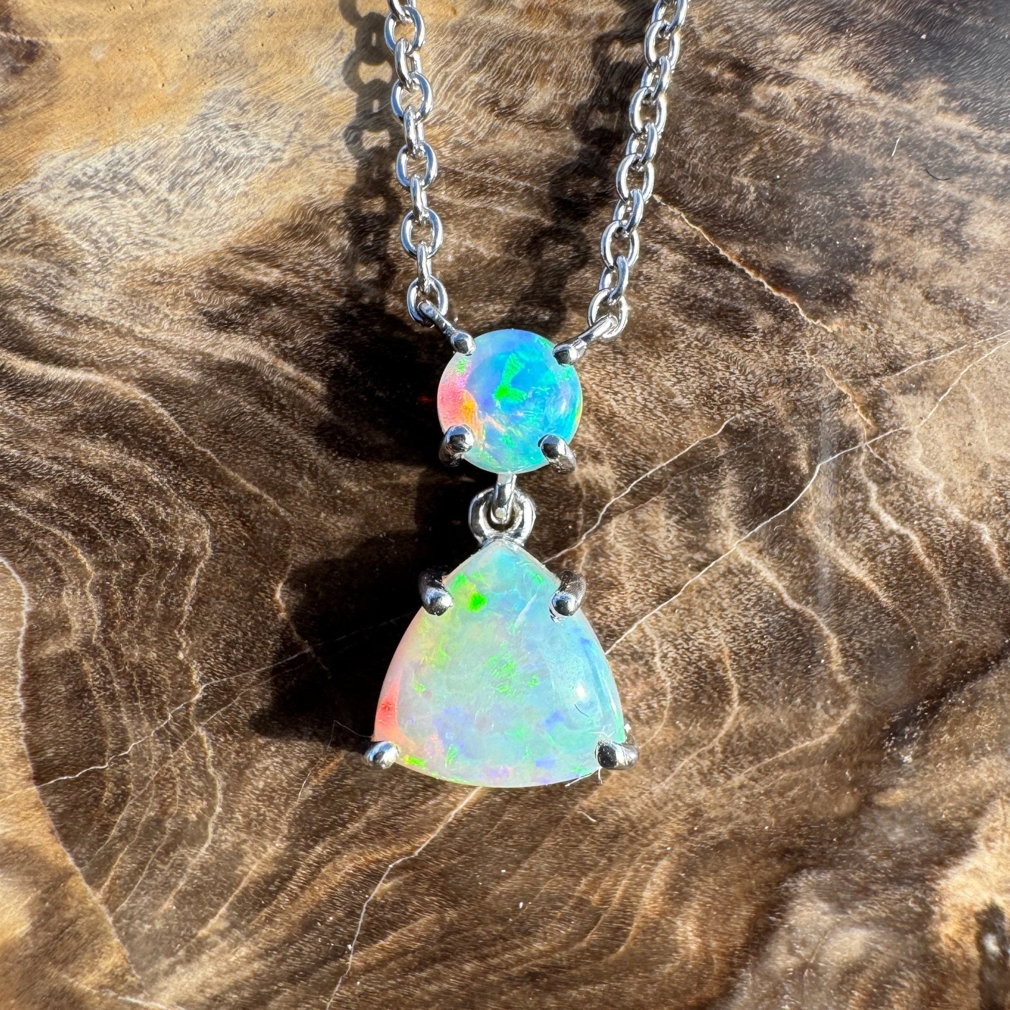 1.1ct Coober Pedy Opal Pendant Necklace ~ 'Innamincka Glow' | 925 Sterling Silver | Solid Australian Opal