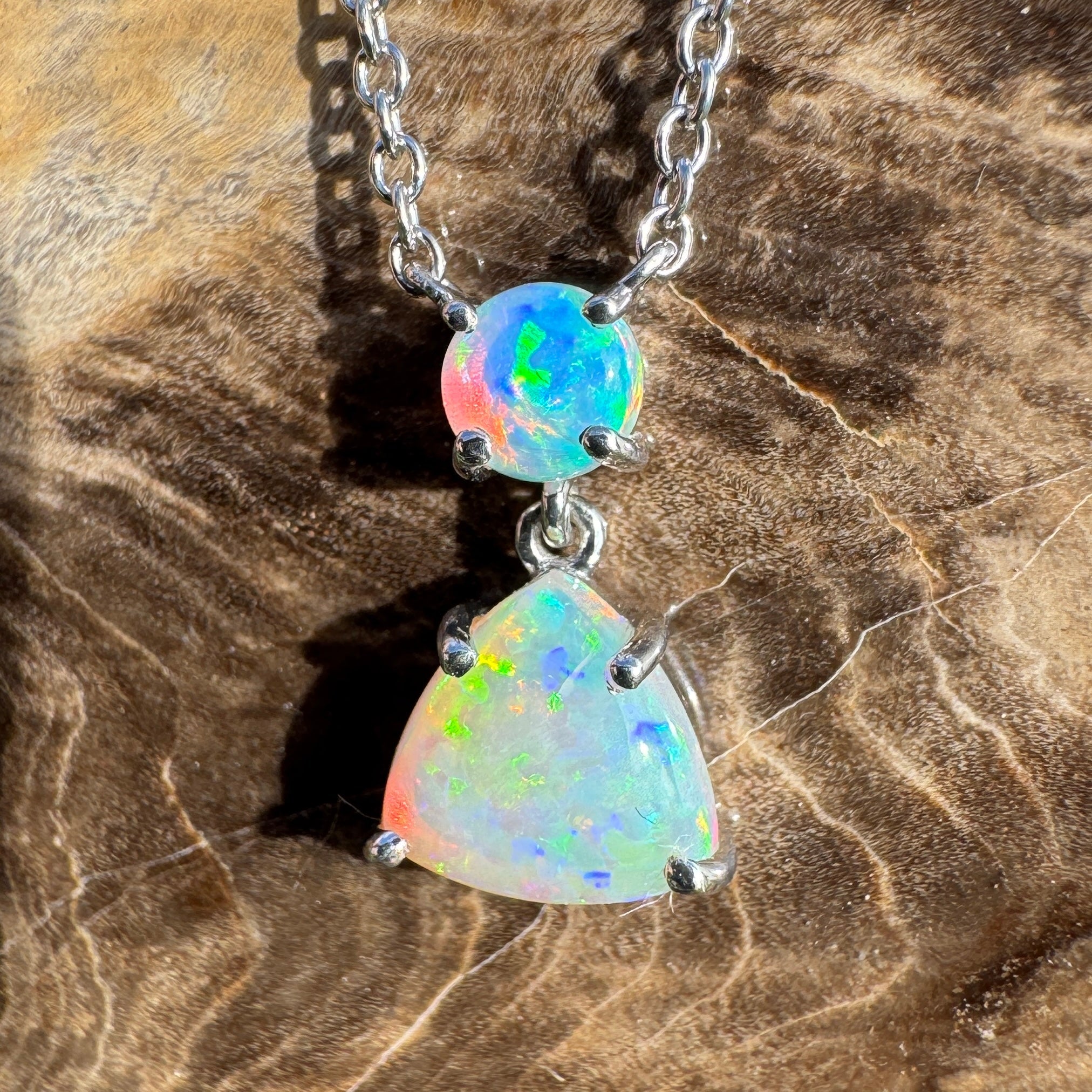1.1ct Coober Pedy Opal Pendant Necklace ~ 'Innamincka Glow' | 925 Sterling Silver | Solid Australian Opal