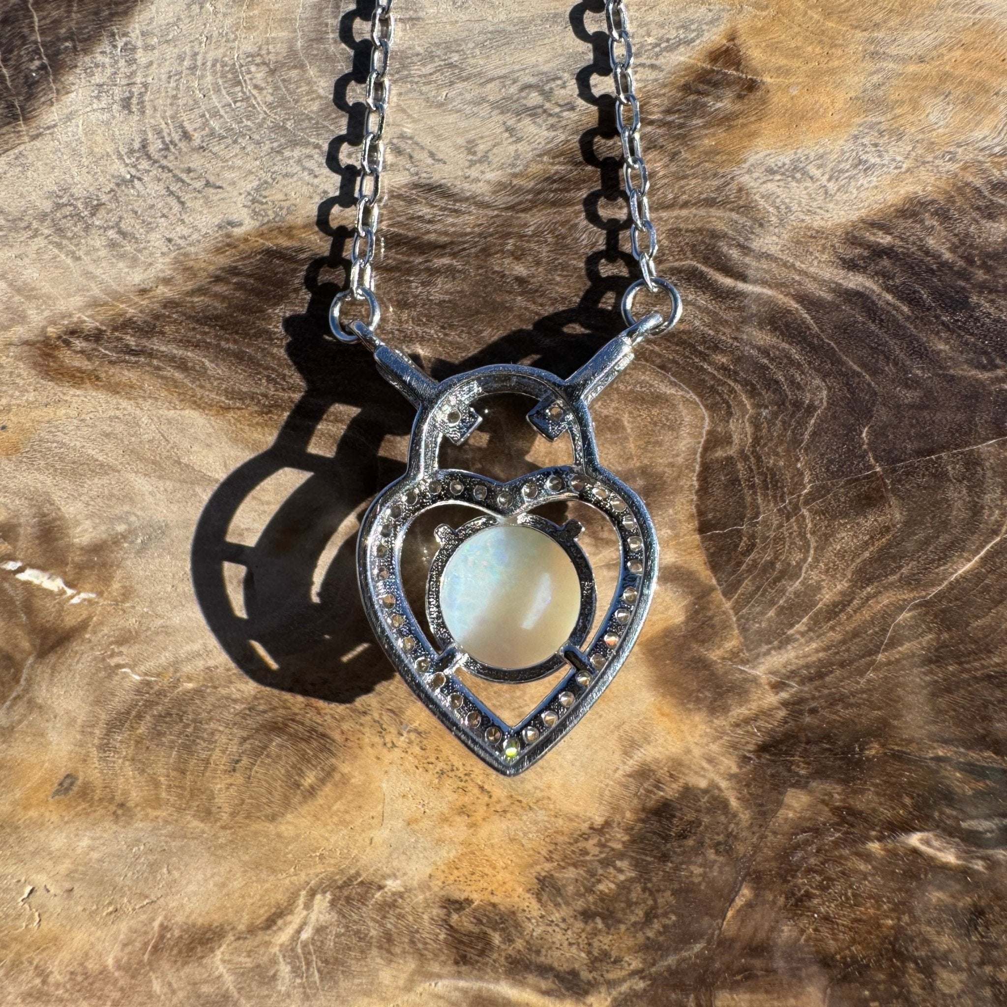 1.1ct Coober Pedy Opal Pendant Necklace ~ 'Jindabyne Spectrum' | 925 Sterling Silver | Solid Australian Opal