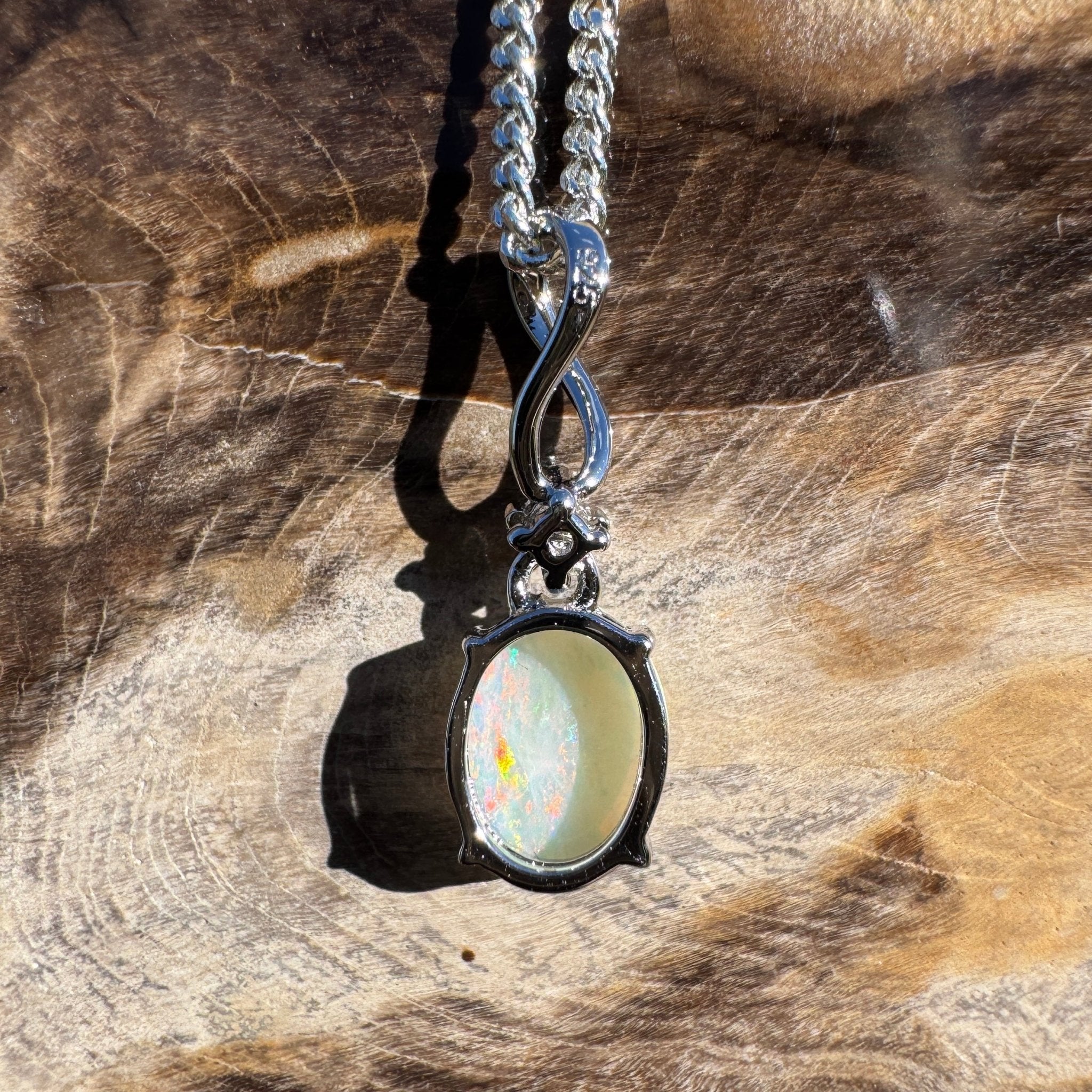 1.1ct Coober Pedy Opal Pendant Necklace ~ 'Kata Tjuta Spectrum' | 925 Sterling Silver | Solid Australian Opal