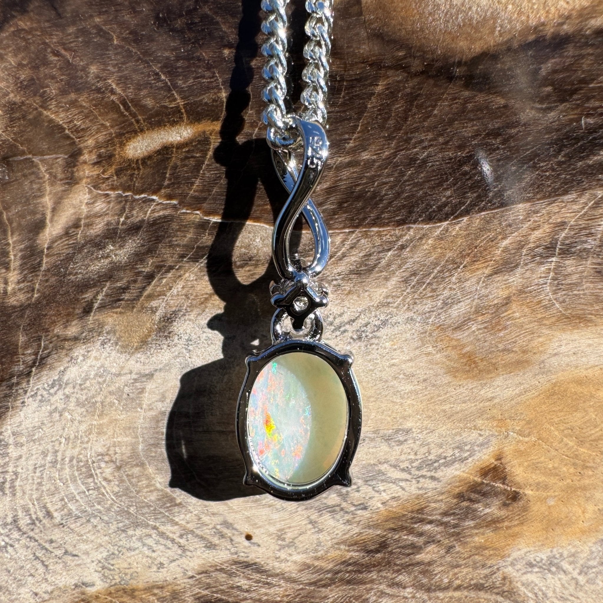 1.1ct Coober Pedy Opal Pendant Necklace ~ 'Kata Tjuta Spectrum' | 925 Sterling Silver | Solid Australian Opal