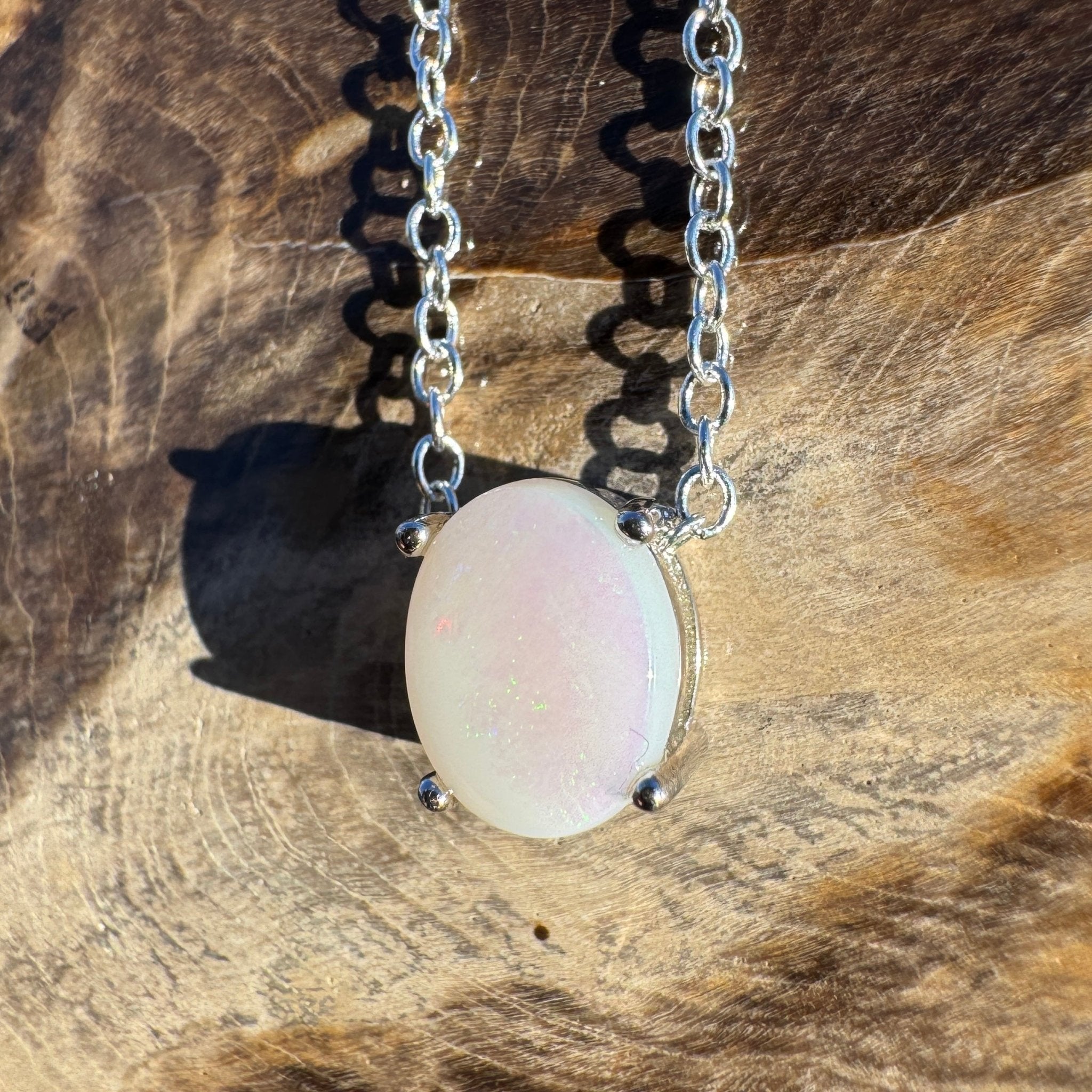 1.1ct Coober Pedy Opal Pendant Necklace ~ 'Loch Ard Luminescence~' | 925 Sterling Silver | Solid Australian Opal
