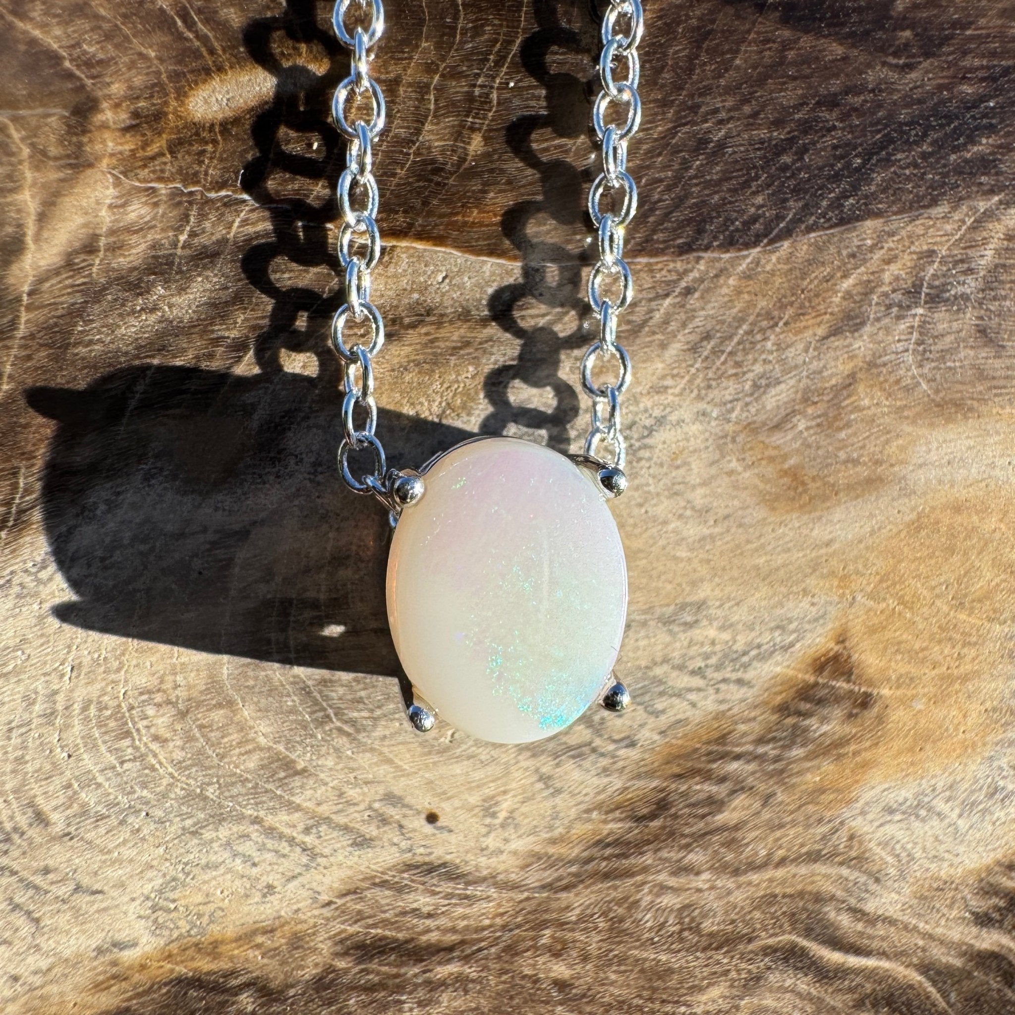 1.1ct Coober Pedy Opal Pendant Necklace ~ 'Loch Ard Luminescence~' | 925 Sterling Silver | Solid Australian Opal