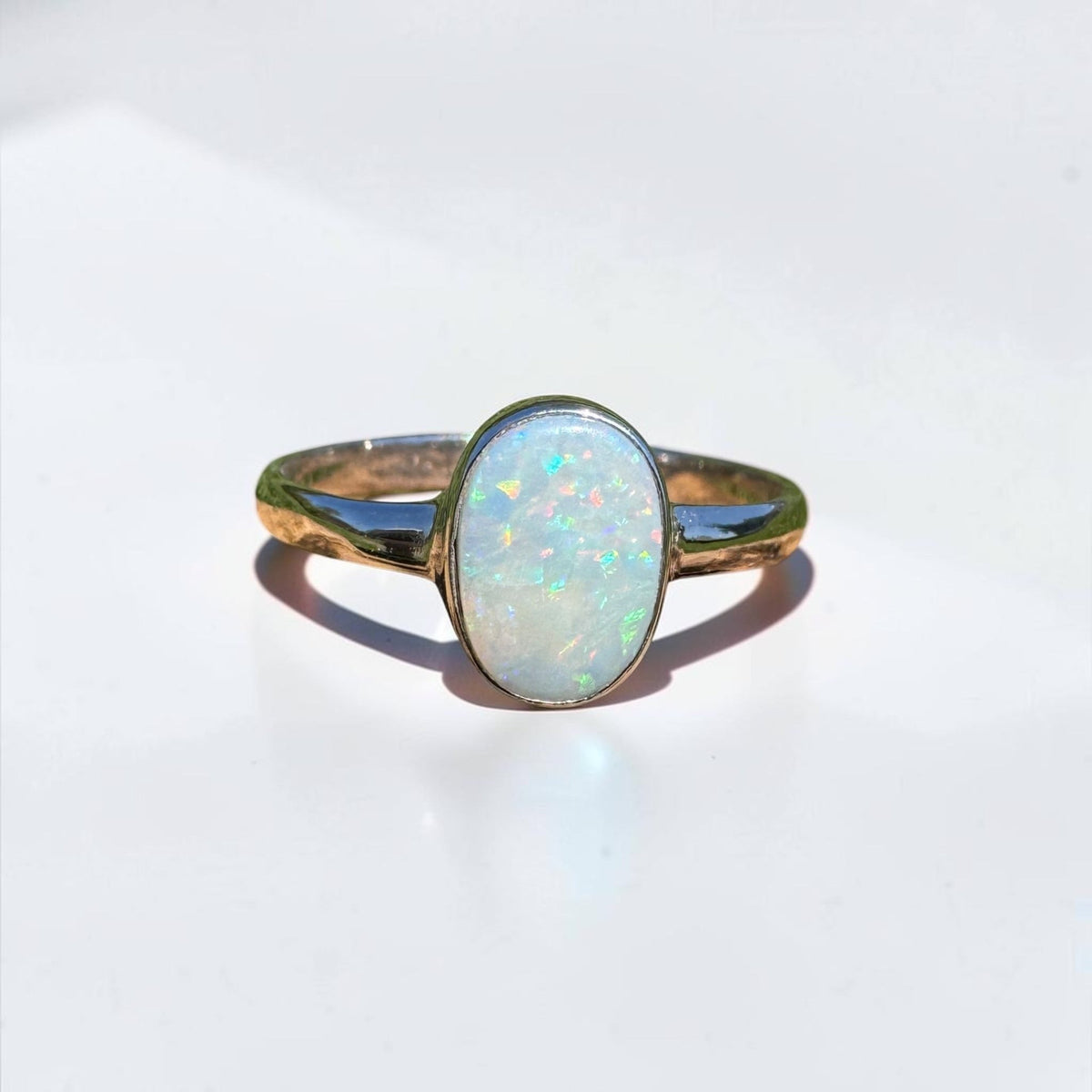 1.1ct Coober Pedy Opal Ring ~ 'Denmark Blue' | 925 Sterling Silver | Solid Australian Opal